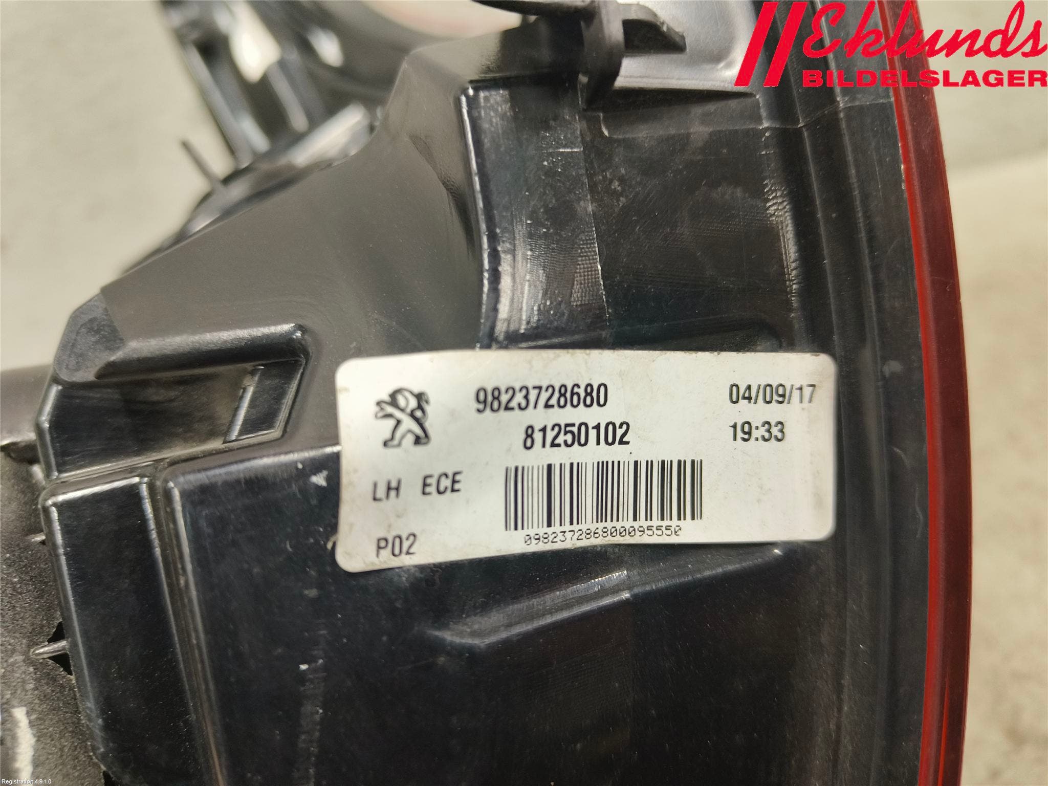 Peugeot 308 14-21 Bakljus Vänster