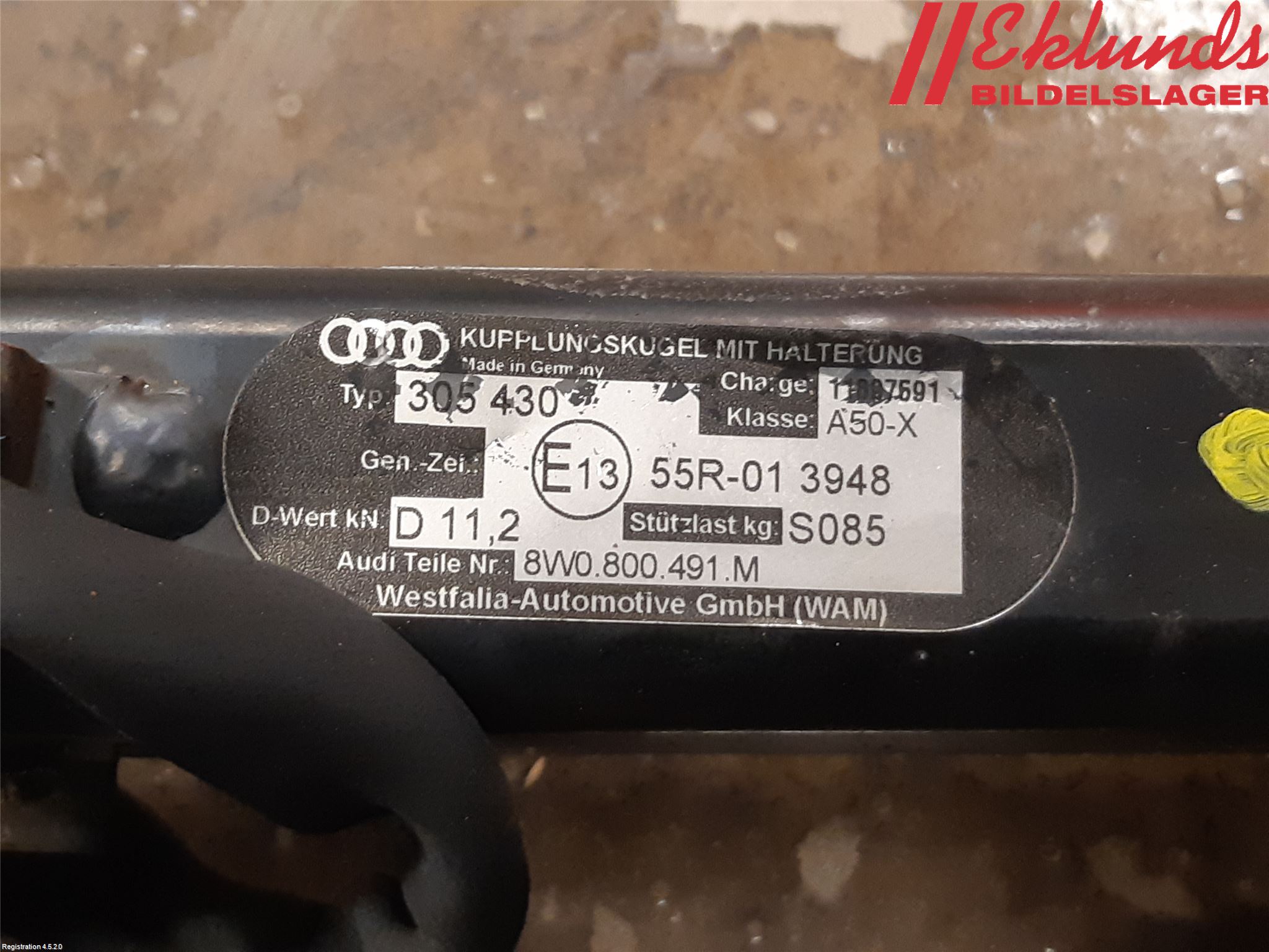 Audi A4/S4 B9 16-19 Dragkrok