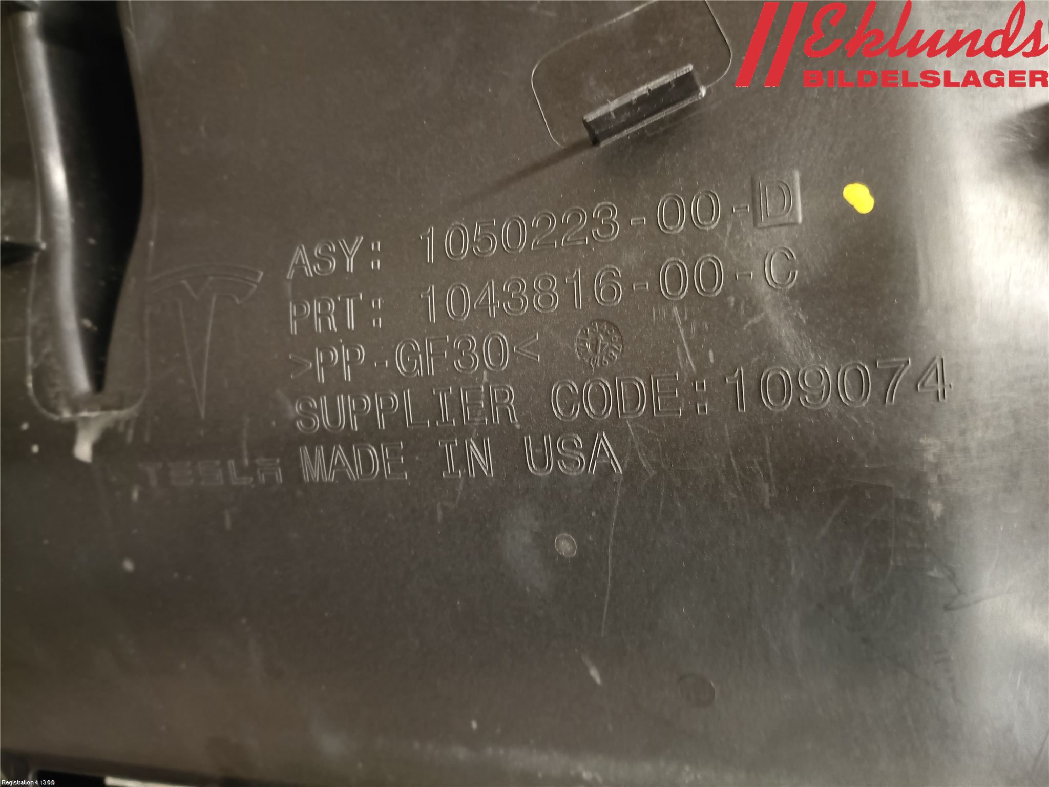 Tesla MODEL X 16- Deflektor Plåt-Plast Kylning