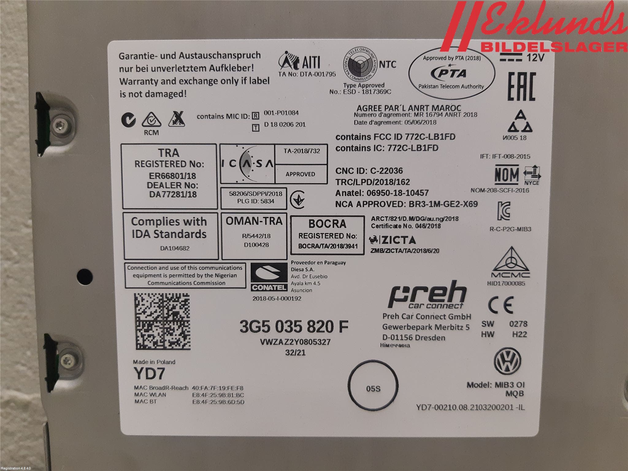 Volkswagen VW T-ROC 18- Cd Radio - Multimediapanel