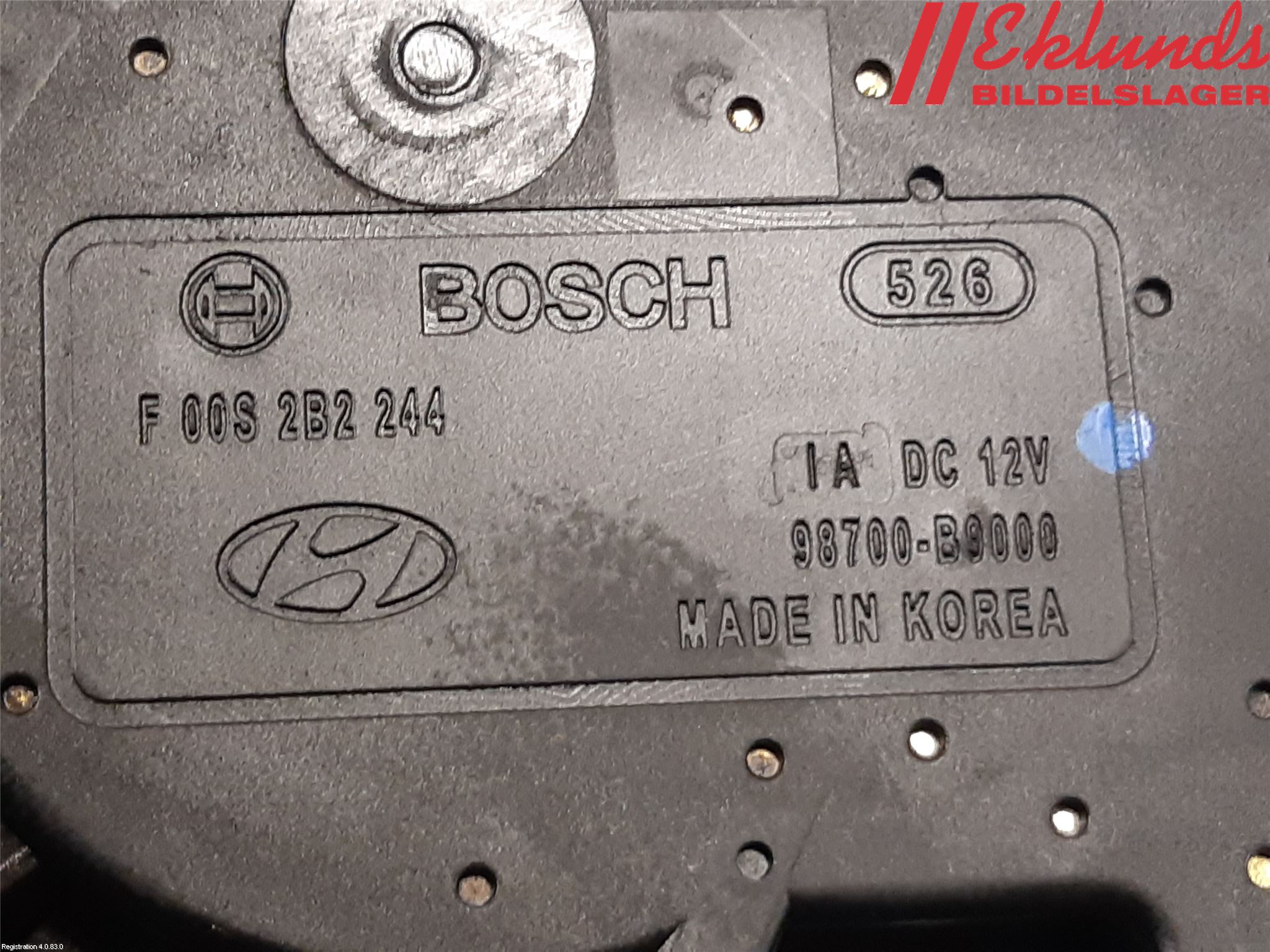 Hyundai i10 BA 14-16 Torkarmotor Baklucka
