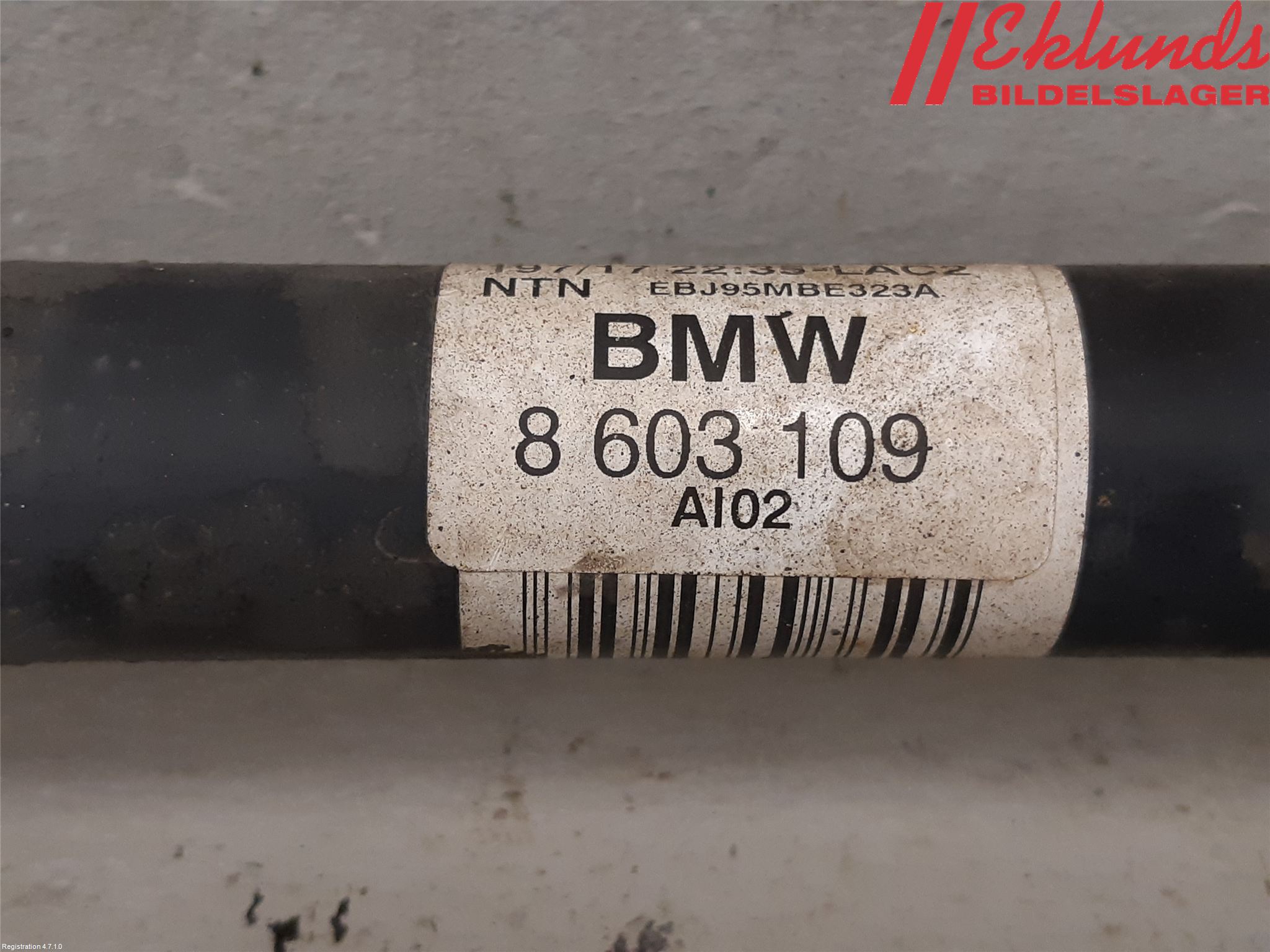 BMW 3 F30/F31/F80 12-19 Drivaxel Bak Vänster