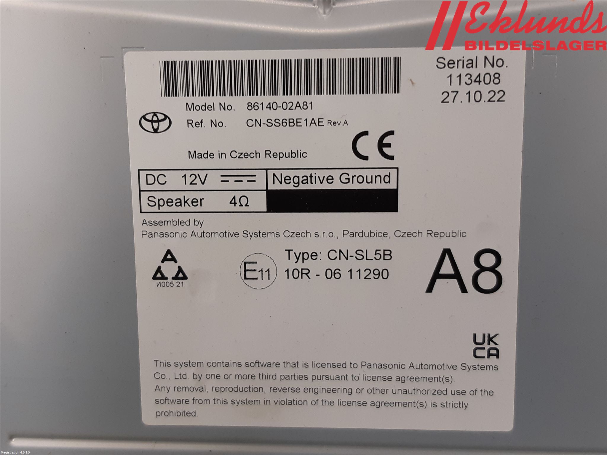 Toyota COROLLA 19- Cd Radio - Multimediapanel
