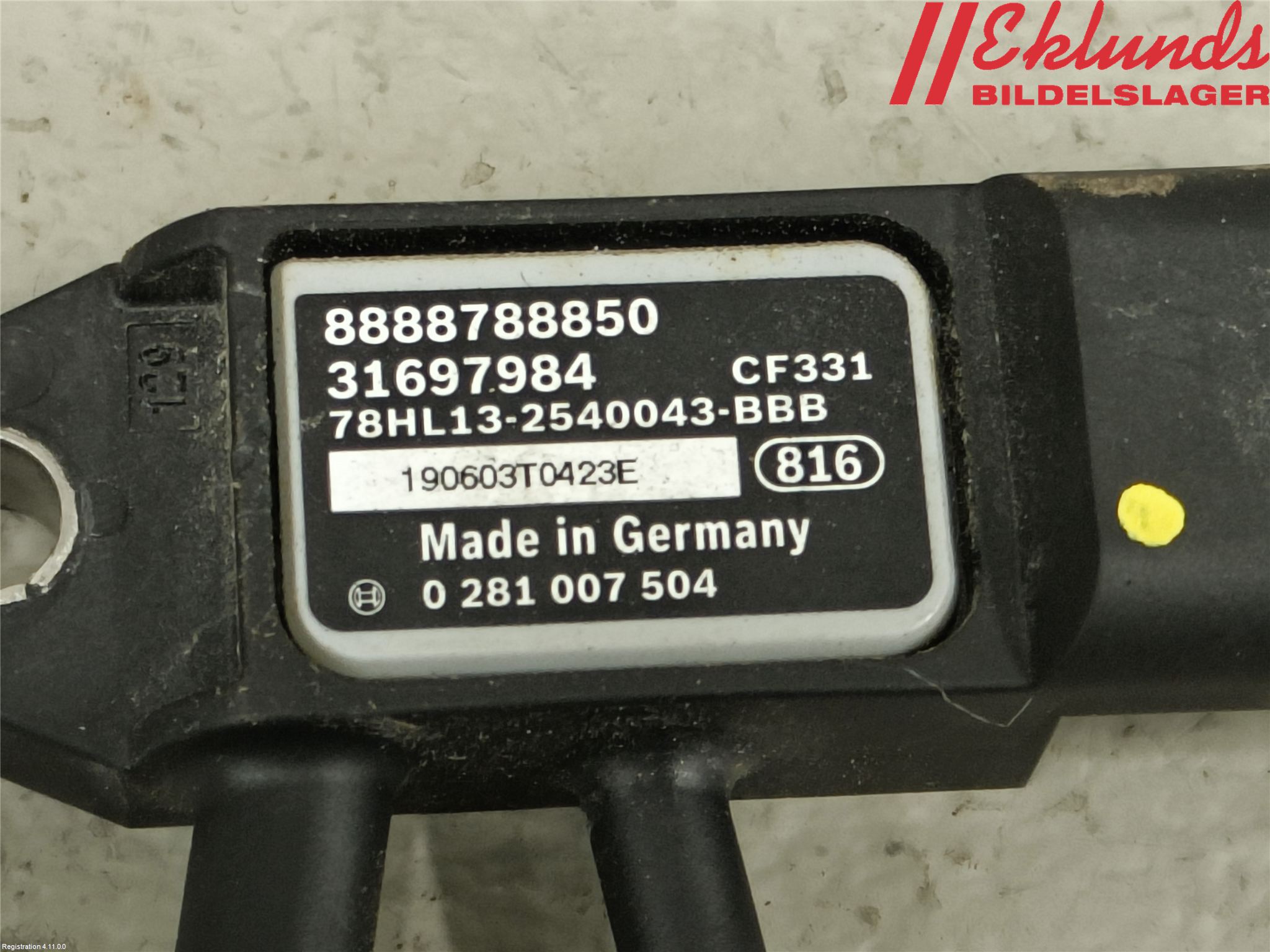 Volvo V60 19- Givare Temp-Tryck Avgas