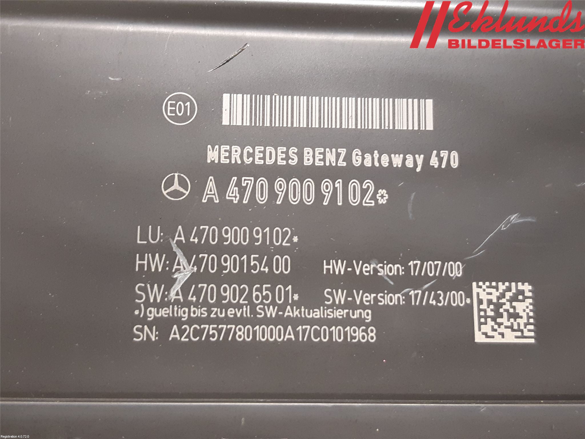 Mercedes-Benz MB X-KLASS (BR 470) 18-20 Styrenhet Övrigt