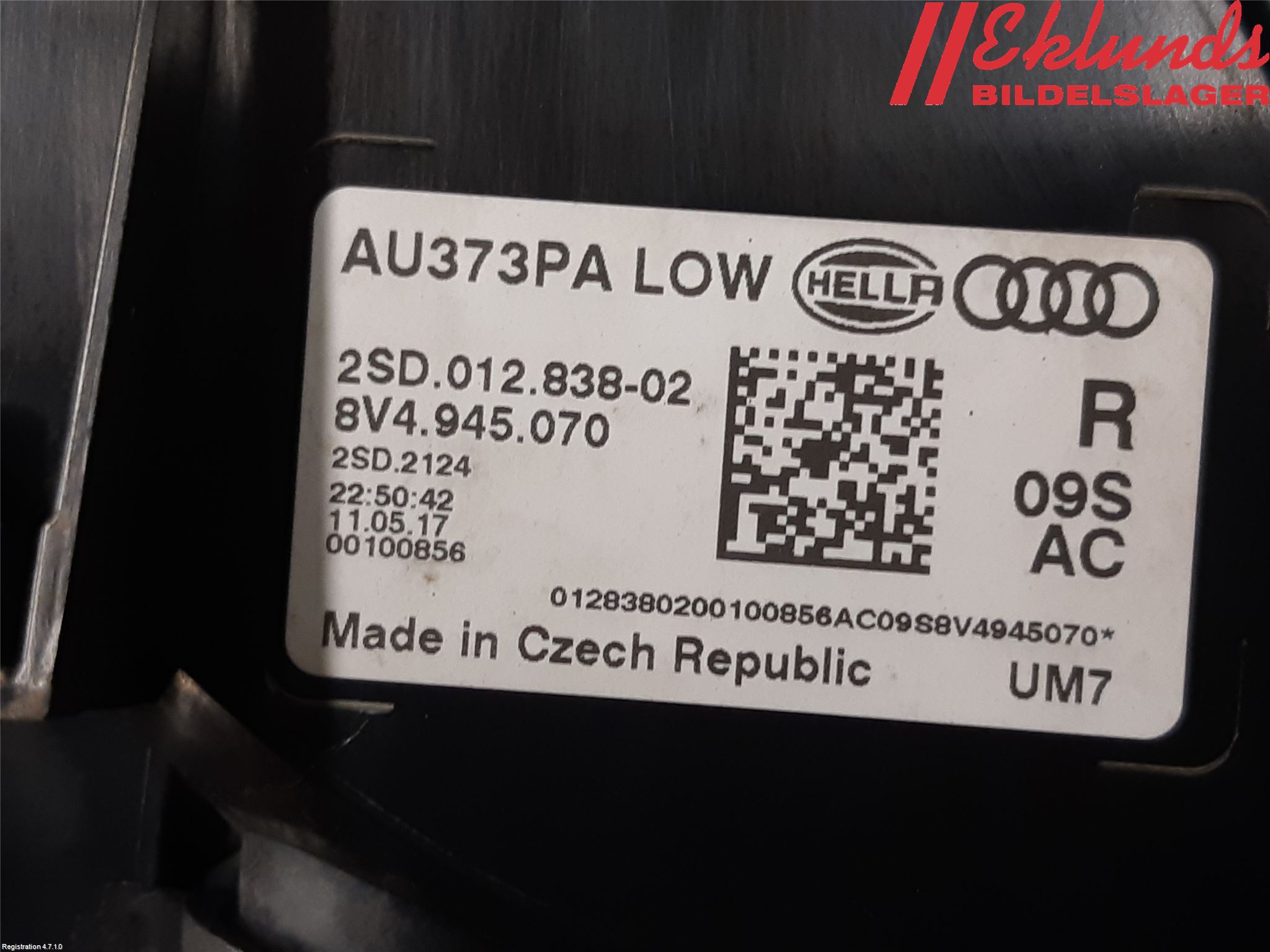 Audi A3/S3 8V 13-20 Bakljus Höger