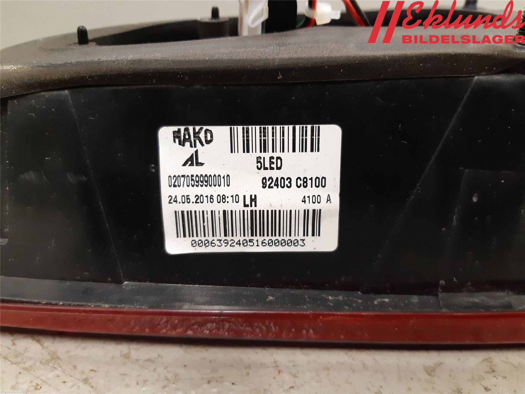 Hyundai i20 GB 15-20 Bakljus Lucka Vä