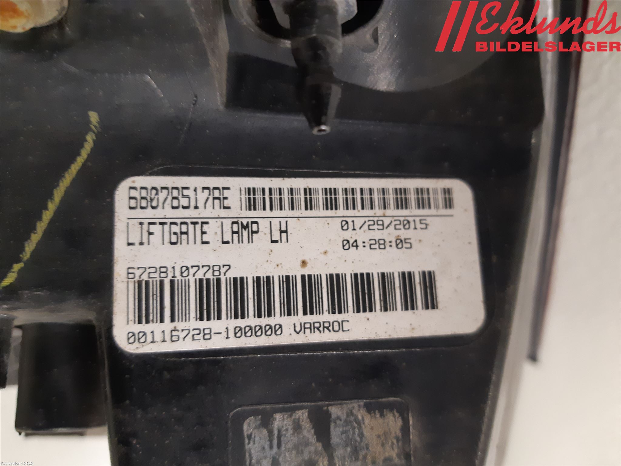 Fiat FREEMONT Bakljus Lucka Vä