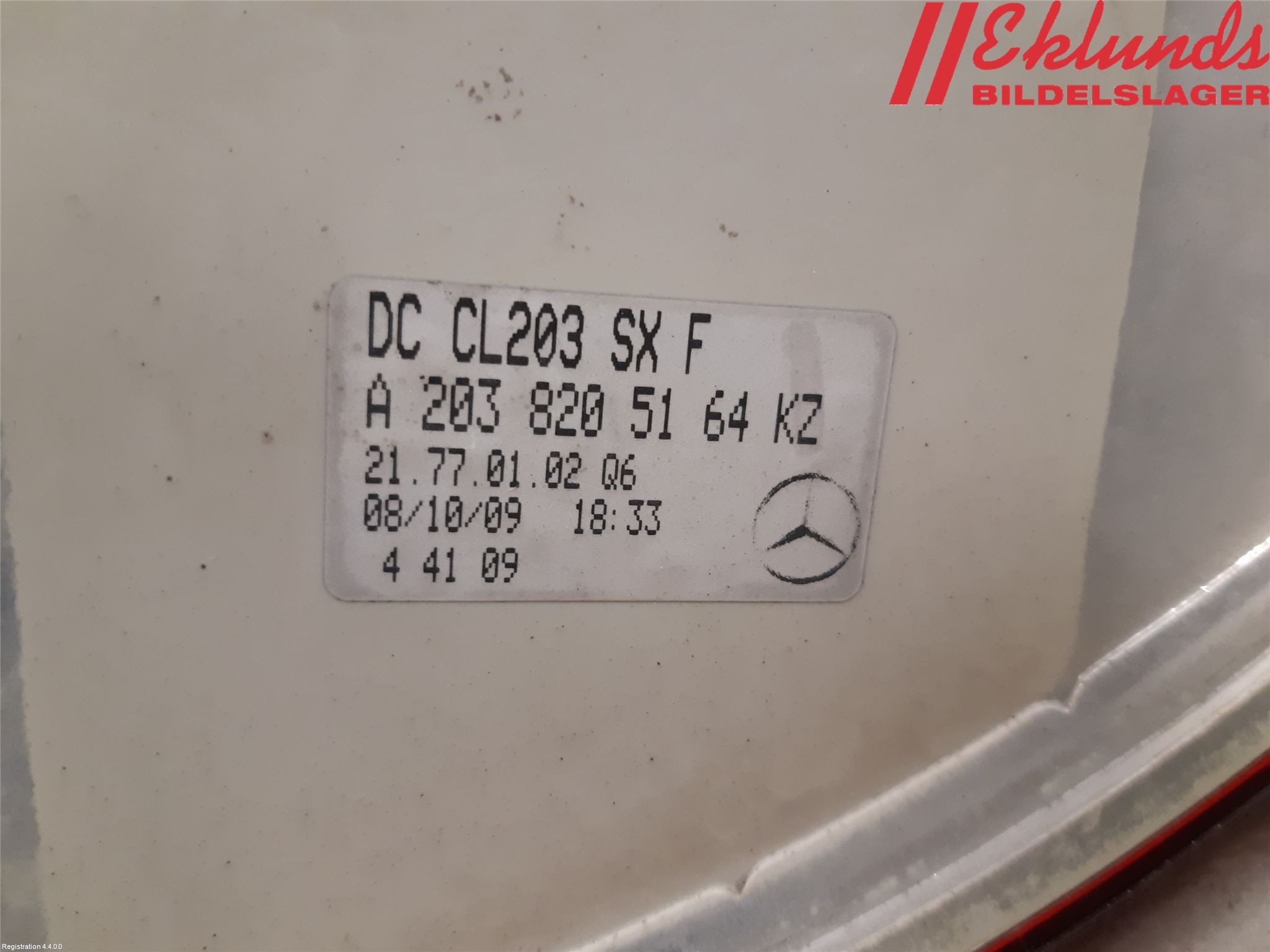 Mercedes-Benz MB CLC-KLASS (CL203) 08-11 Bakljus Vänster