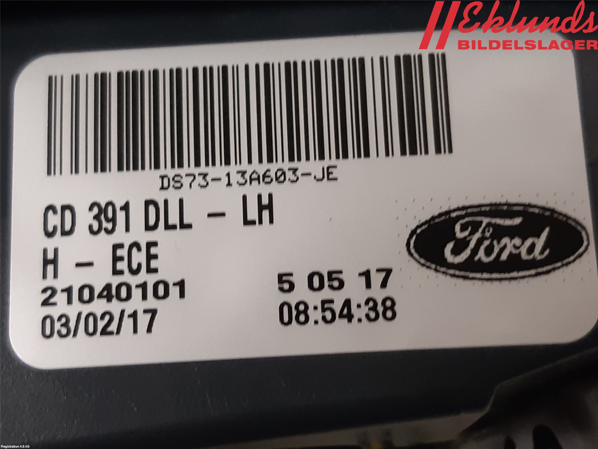 Ford MONDEO 15-22 Bakljus Lucka Vä