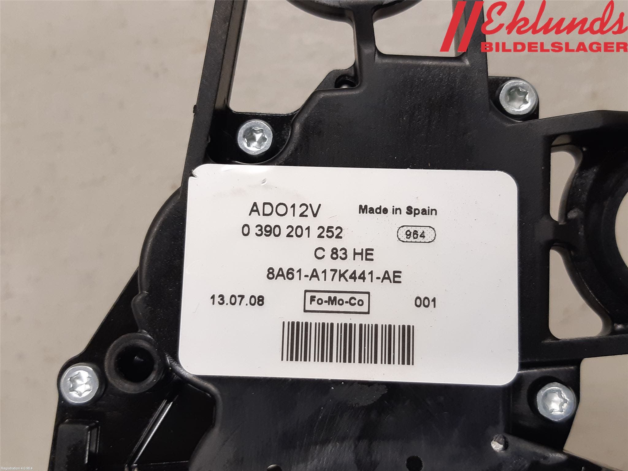 Ford FIESTA 13-17 Torkarmotor Baklucka
