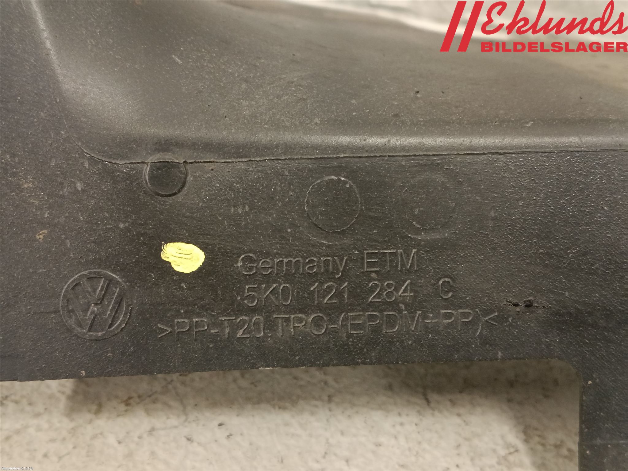 Volkswagen VW GOLF VI 09-13 Deflektor Plåt-Plast Kylning