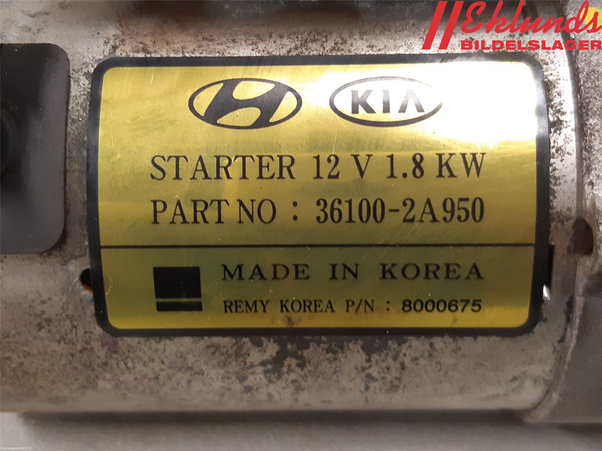 Kia OPTIMA 16-20 Startmotor Diesel