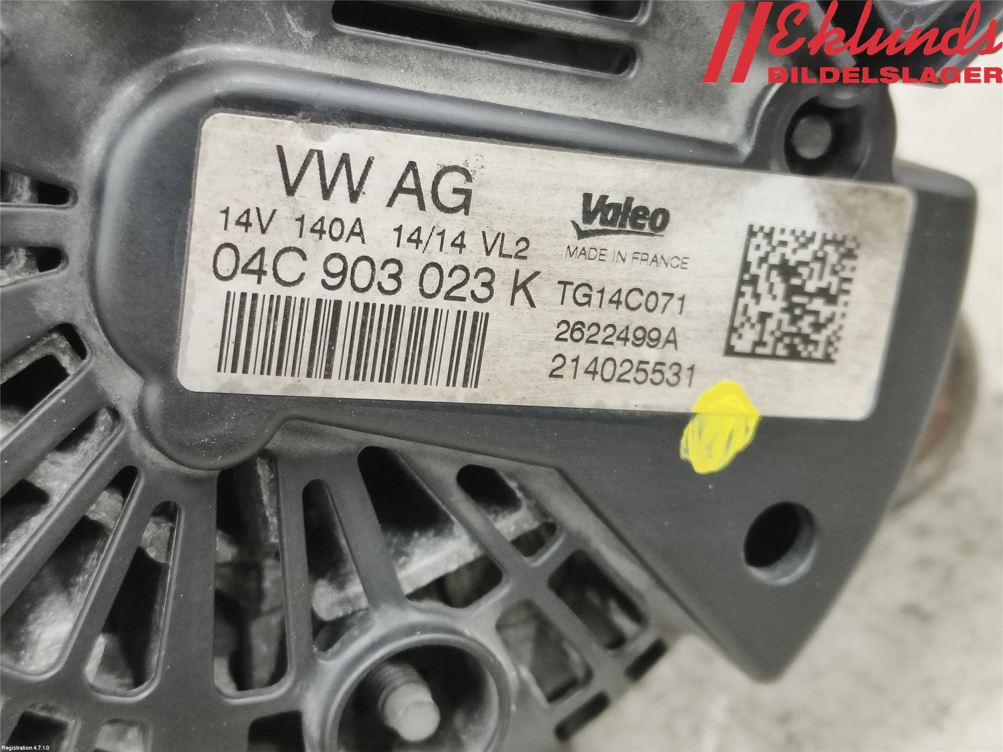 Volkswagen VW GOLF / E-GOLF VII 13-20 Generator
