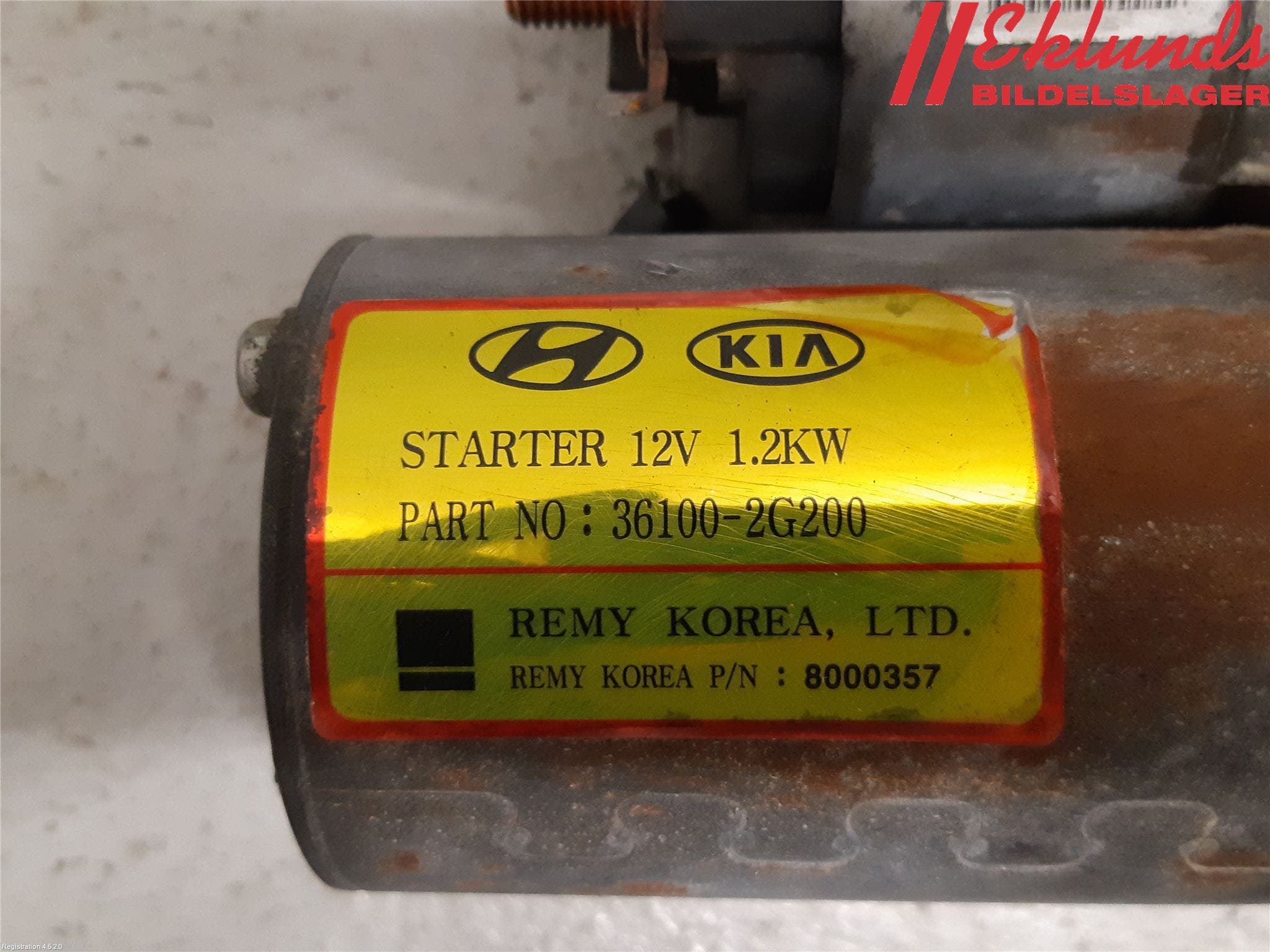 Kia SPORTAGE (SL) 11-15 Startmotor