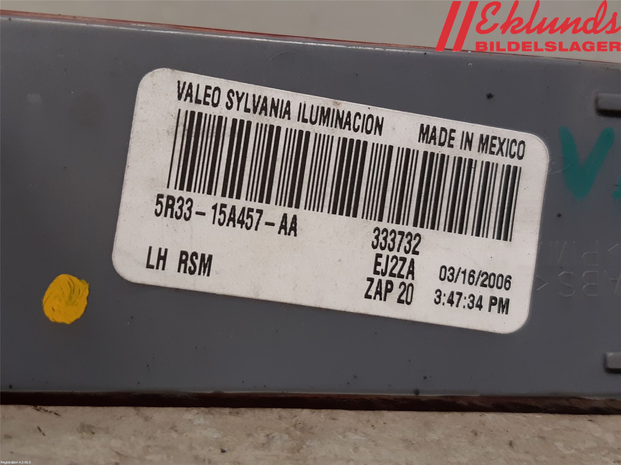 Ford MUSTANG V 05-14 Positionsljus Bak Vä