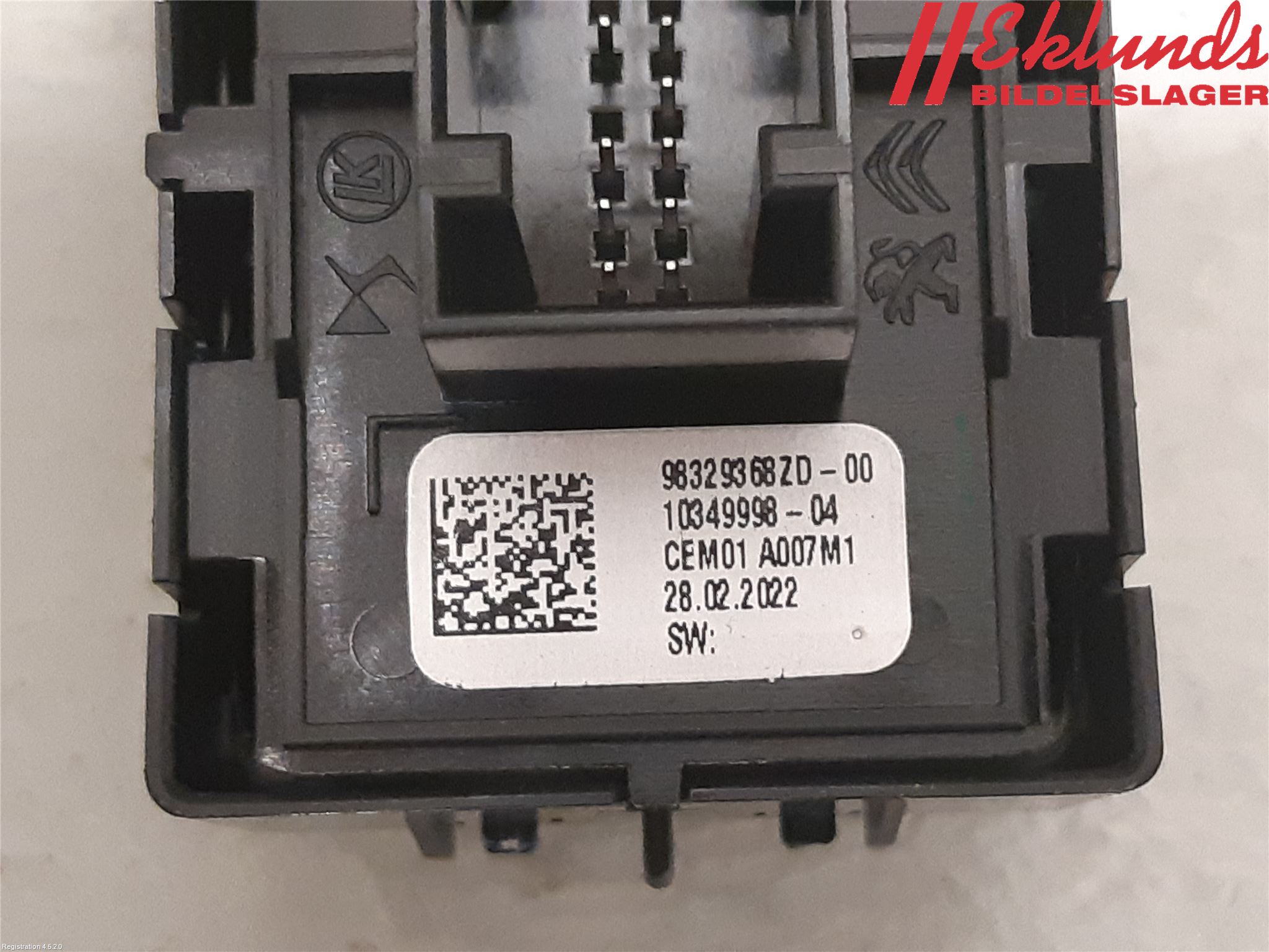 Peugeot PARTNER/E-PARTNER 19- Strömställare Elhiss