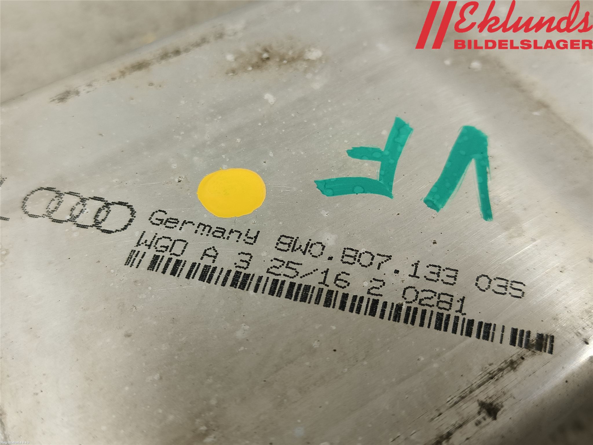 Audi A4/S4 B9 16-19 Stötfångarbärjärn Fram