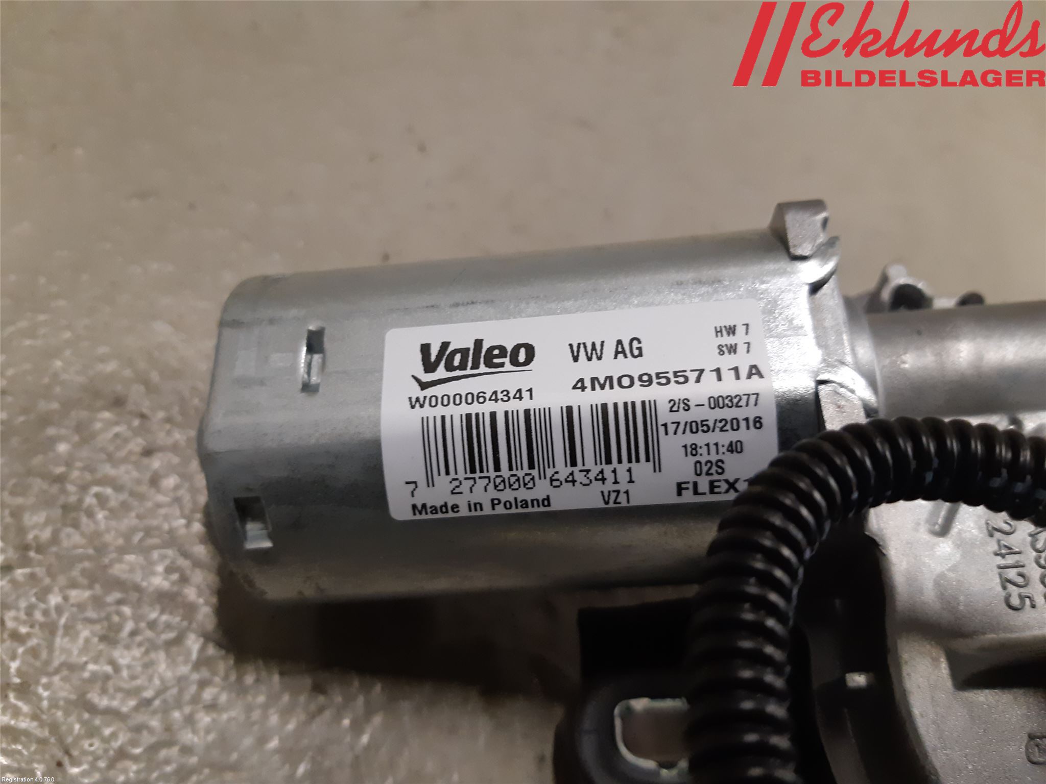 Audi A4/S4 B9 16-19 Torkarmotor Baklucka