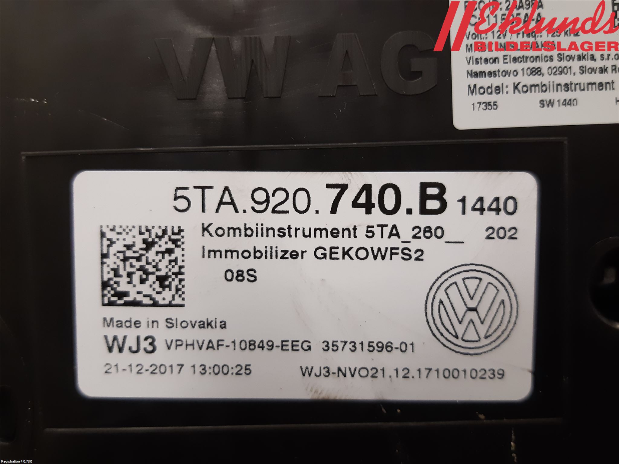 Volkswagen VW TOURAN 16- Instrument Komb
