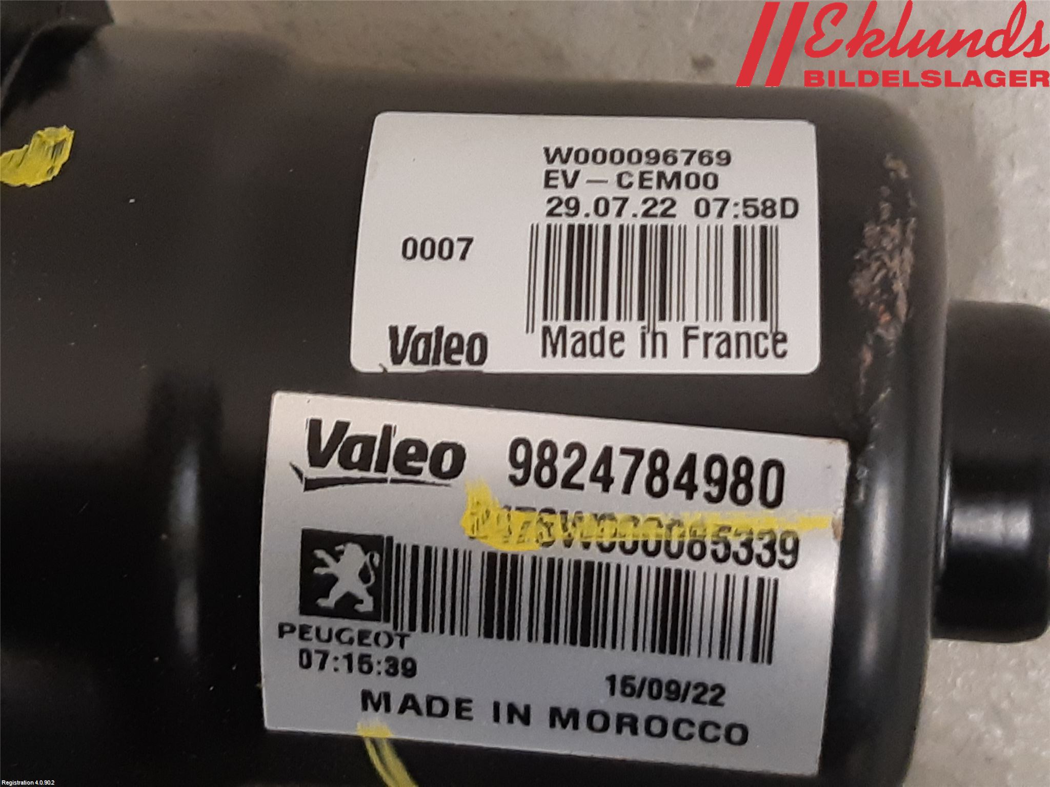 Peugeot 2008/E-2008 20- Torkarmotor Vindruta