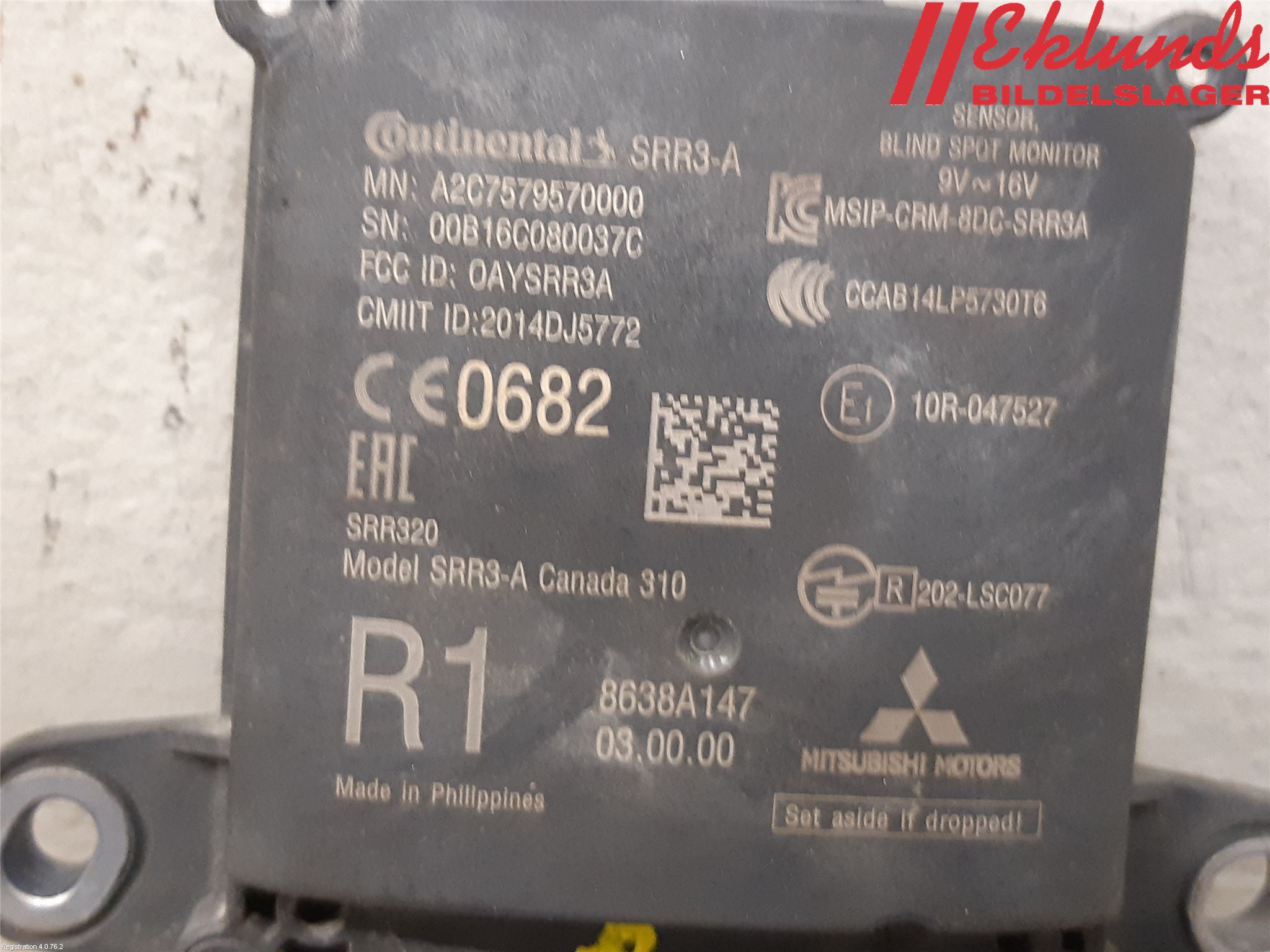 Mitsubishi OUTLANDER 13-21 Sensor Aktivt Kollisionsskydd