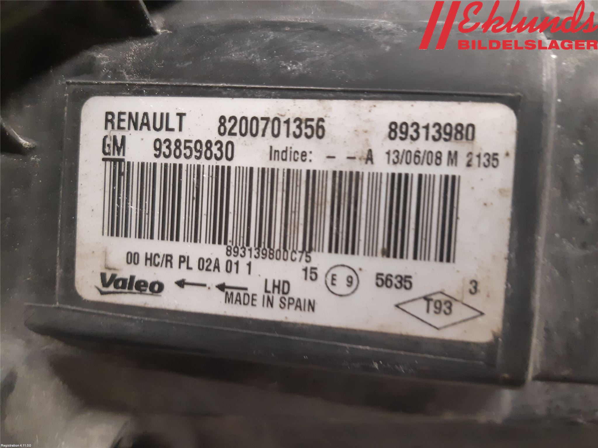 Opel VIVARO 01-14 Strålkastare Höger