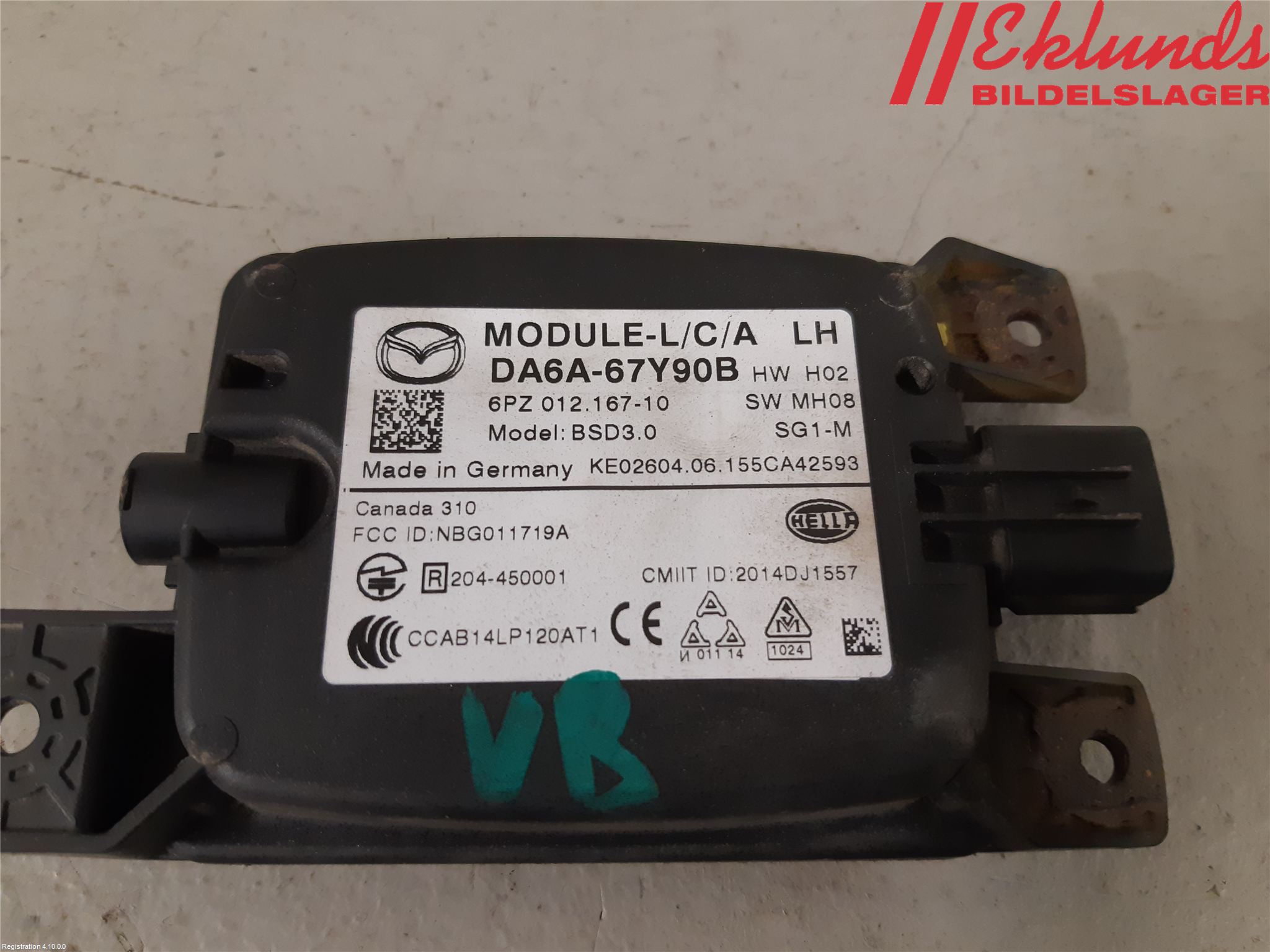 Mazda 2 (DJ) 15-22 Sensor Aktivt Kollisionsskydd