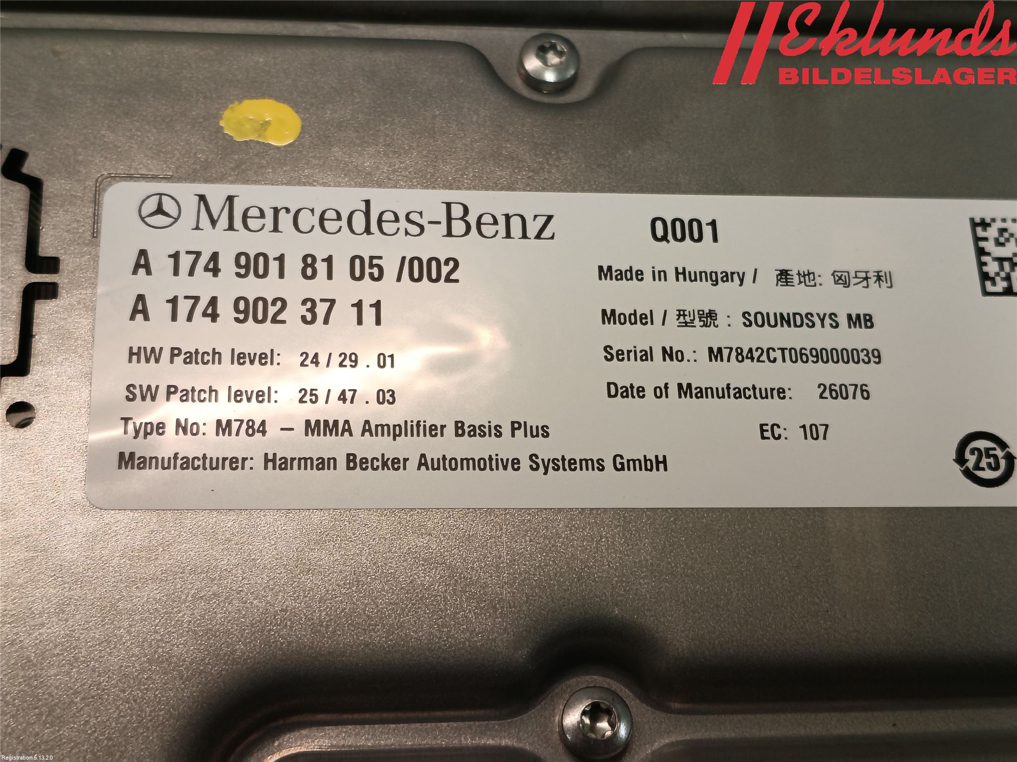 Mercedes-Benz MB CLA-KLASS (C118/X118) 19- Styrenhet Övrigt