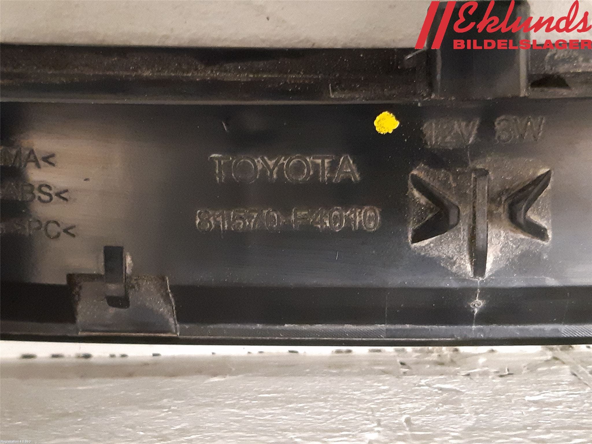 Toyota C-HR 16-23 Bromsljus Bakruta