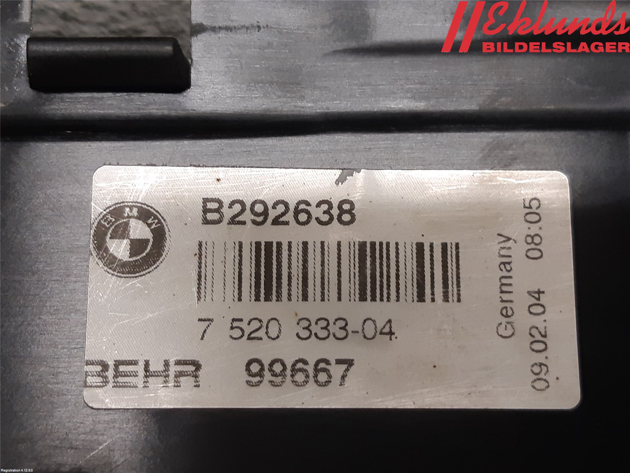 BMW 6 E63/64    02-10 Kylarfäste-Ram-Balk