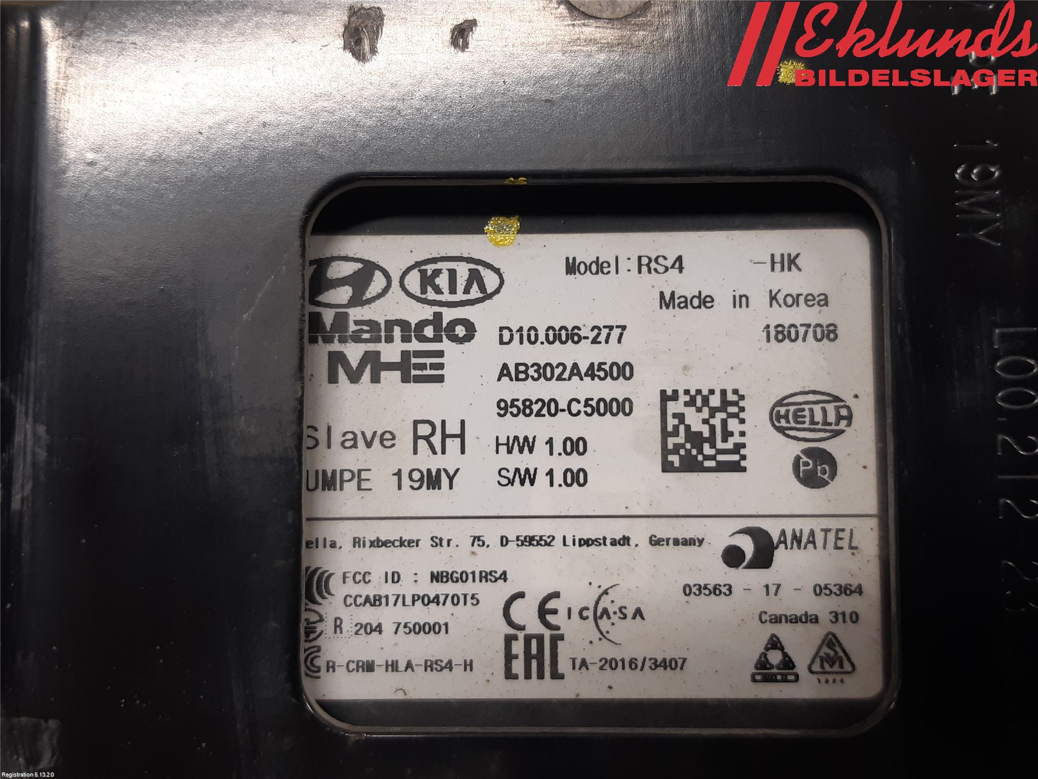 Kia SORENTO 15-20 Sensor Aktivt Kollisionsskydd