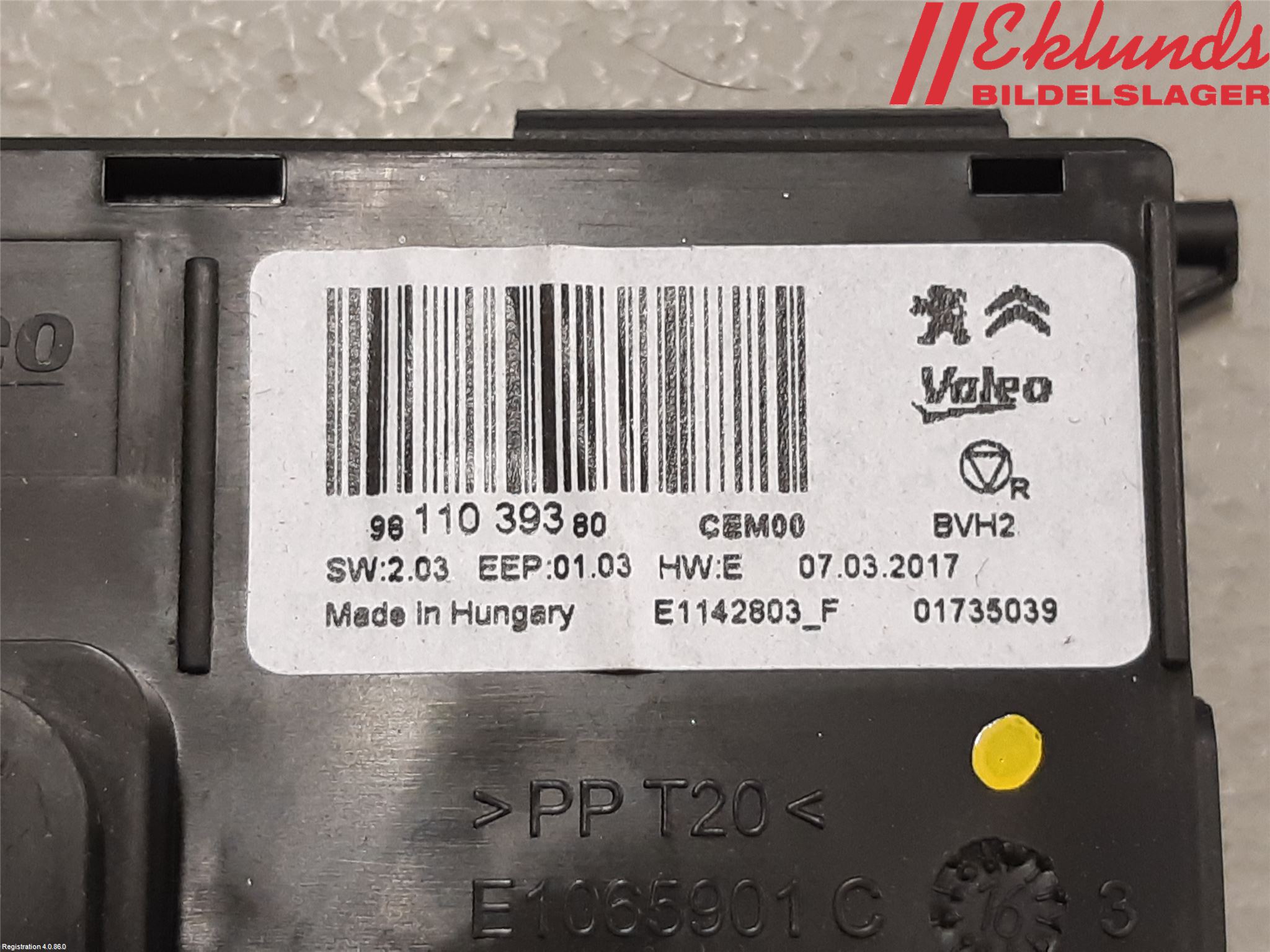 Citroen COTROEN C3 17-24 Styrenhet CupEvärme