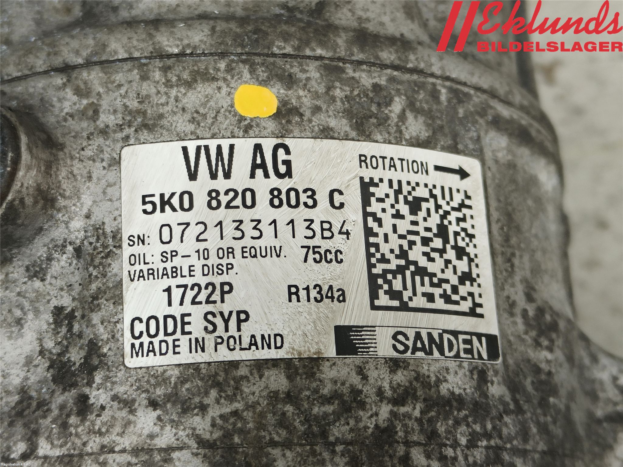 Volkswagen VW PASSAT 11-14 Ac Kompressor