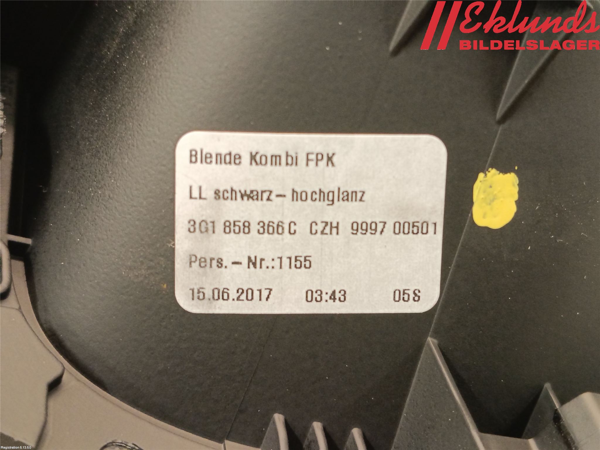 Volkswagen VW PASSAT 15-19 Instrumentsarg