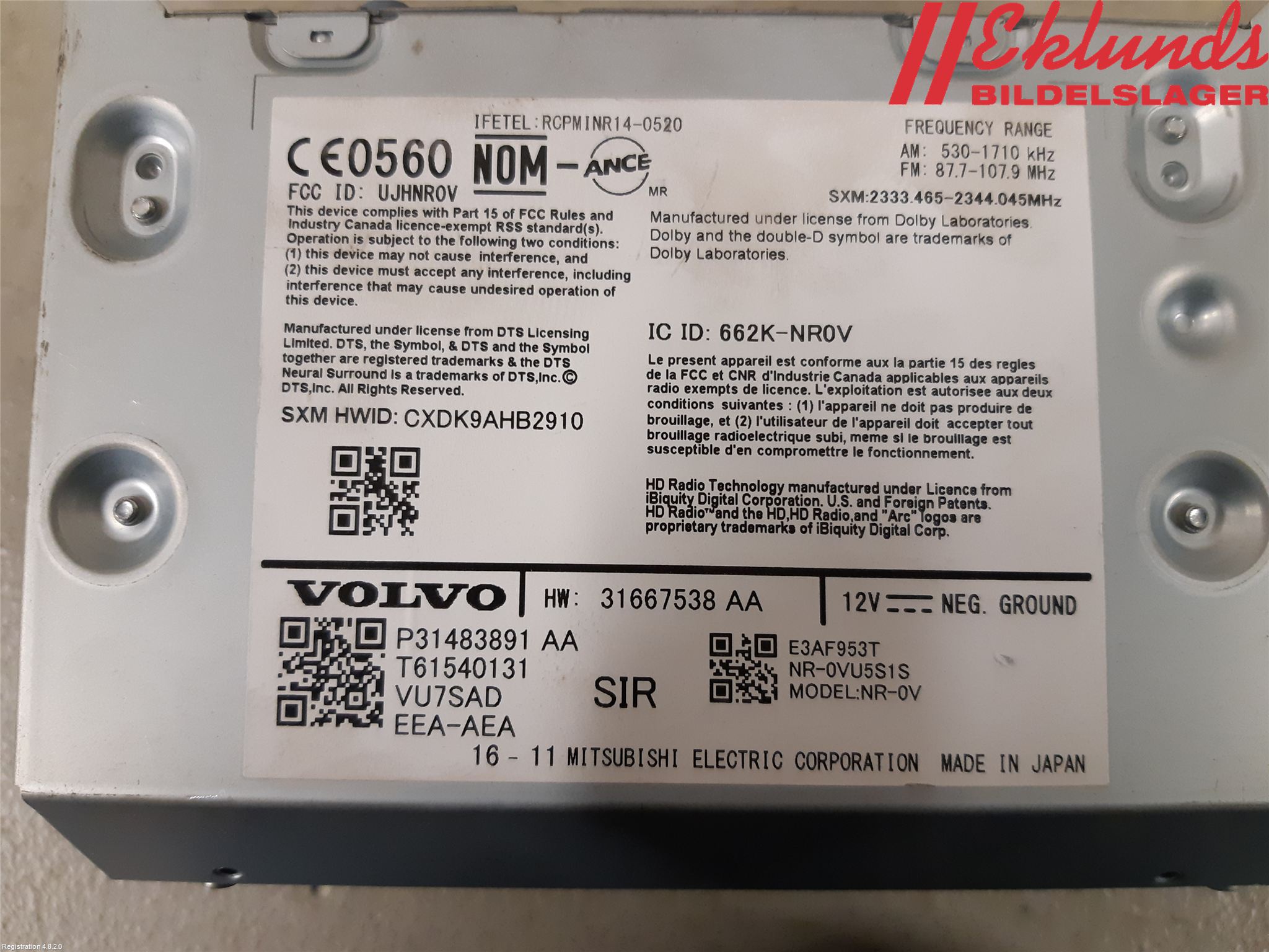 Volvo XC90/RECHARGE 16- Cd Radio - Multimediapanel