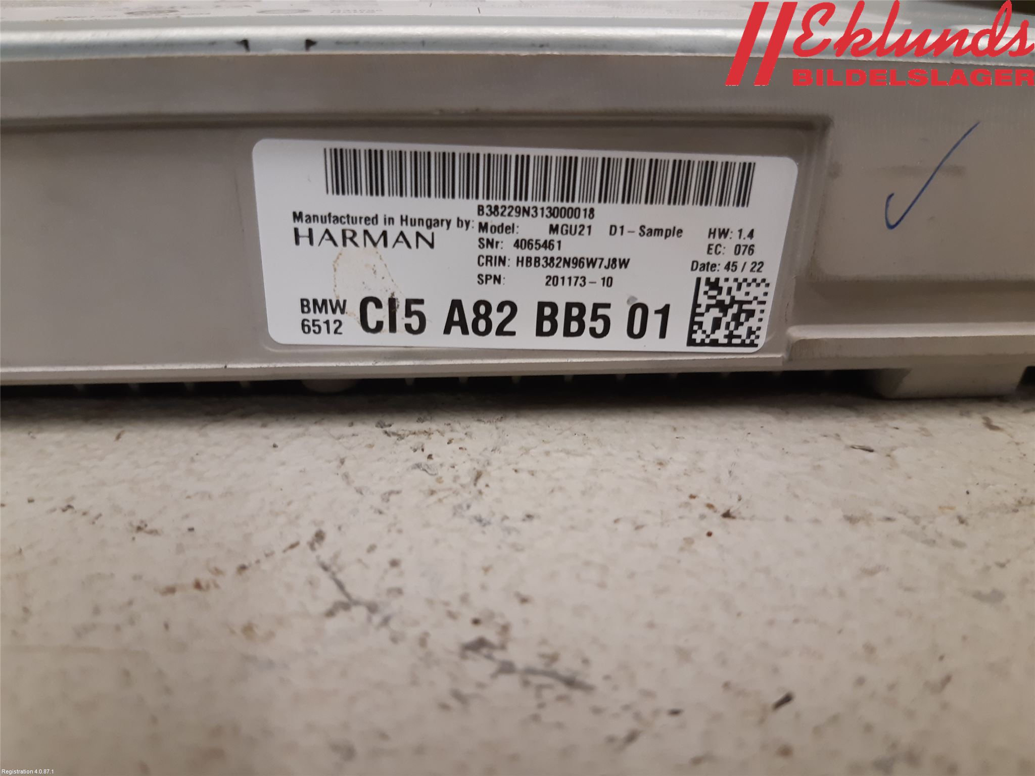 BMW iX I20 22- Radio-Stereo Förstärkare