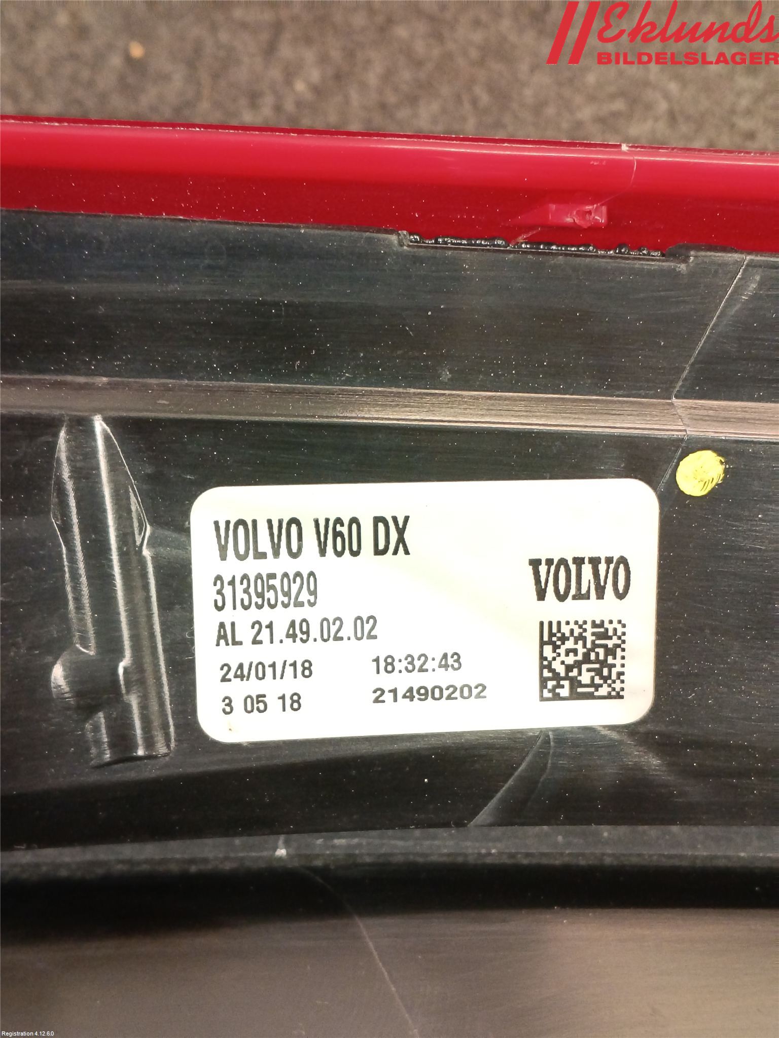 Volvo V60 14-18 Bakljus Höger