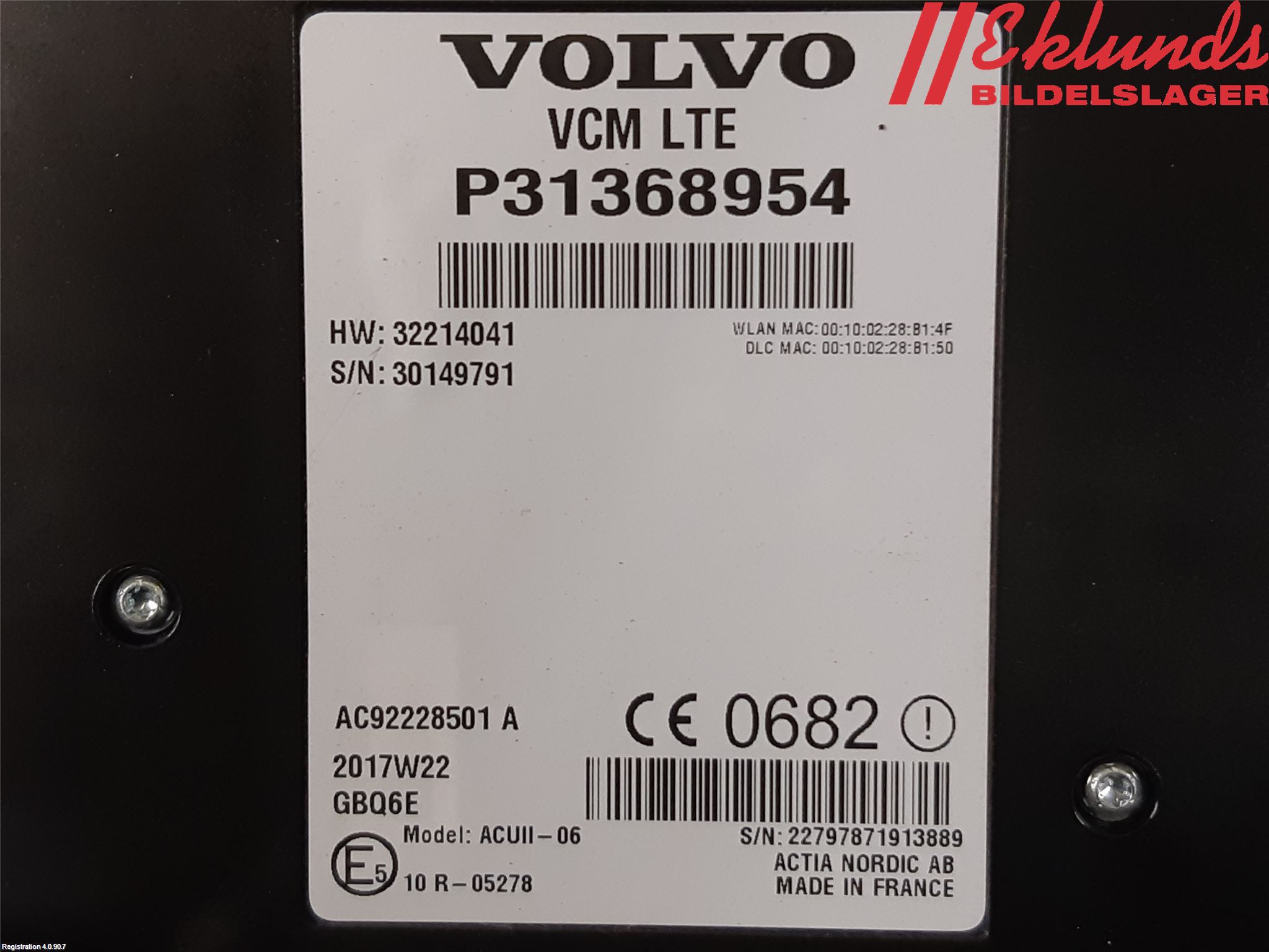 Volvo V90 17->> Styrenhet Övrigt