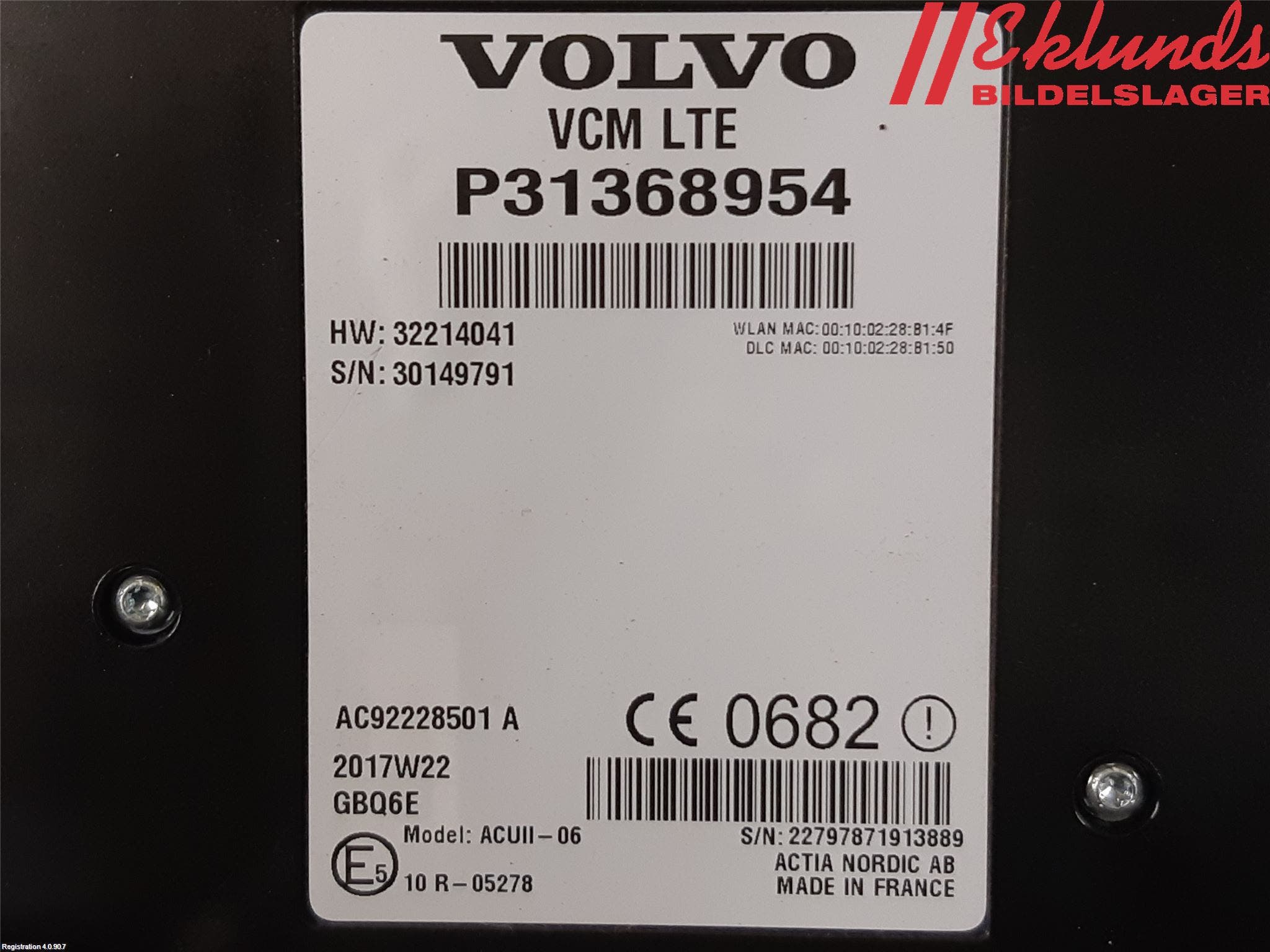 Volvo V90 17->> Styrenhet Övrigt