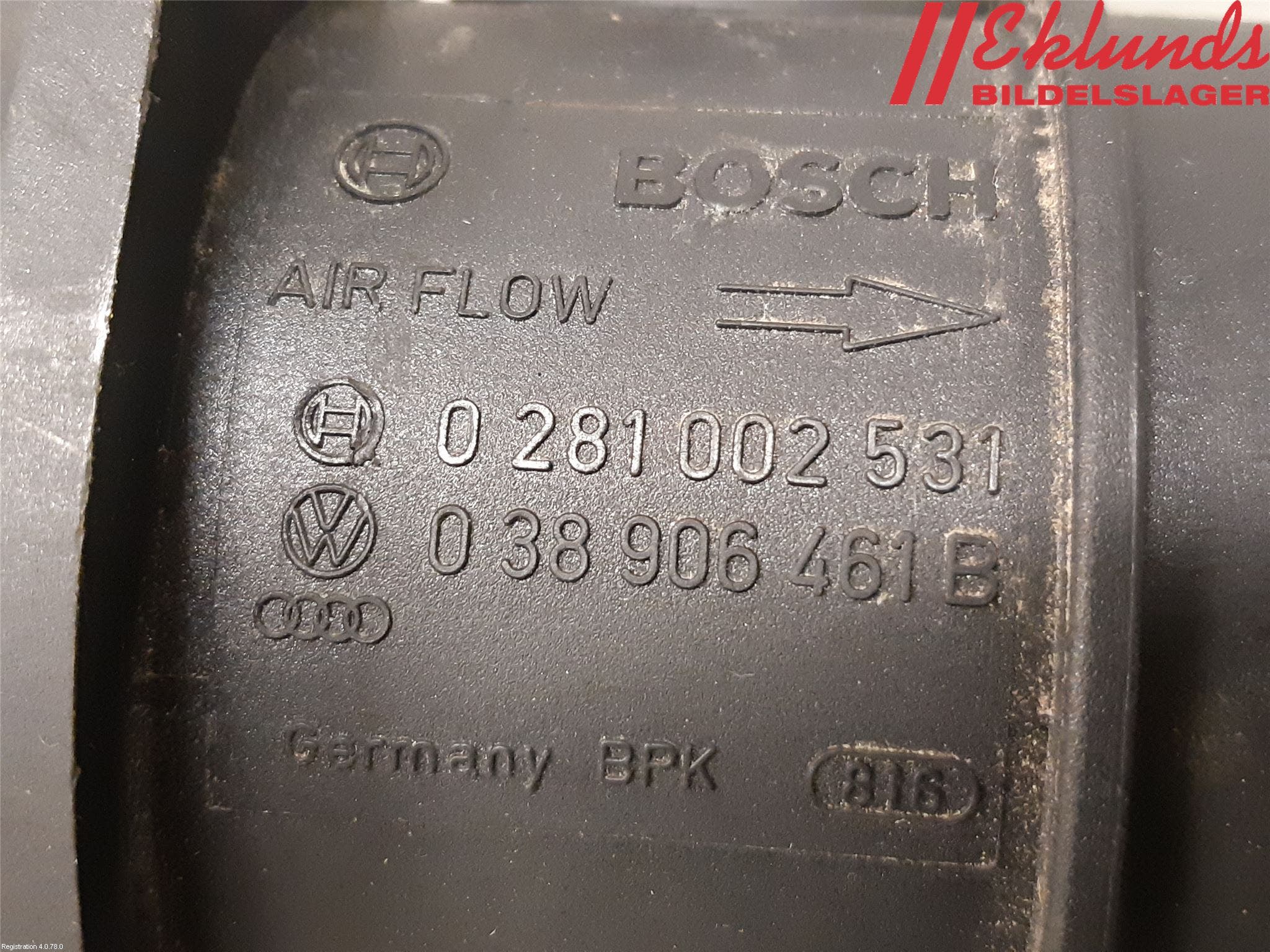 Volkswagen VW CADDY 04-10 Injluftmassamätare