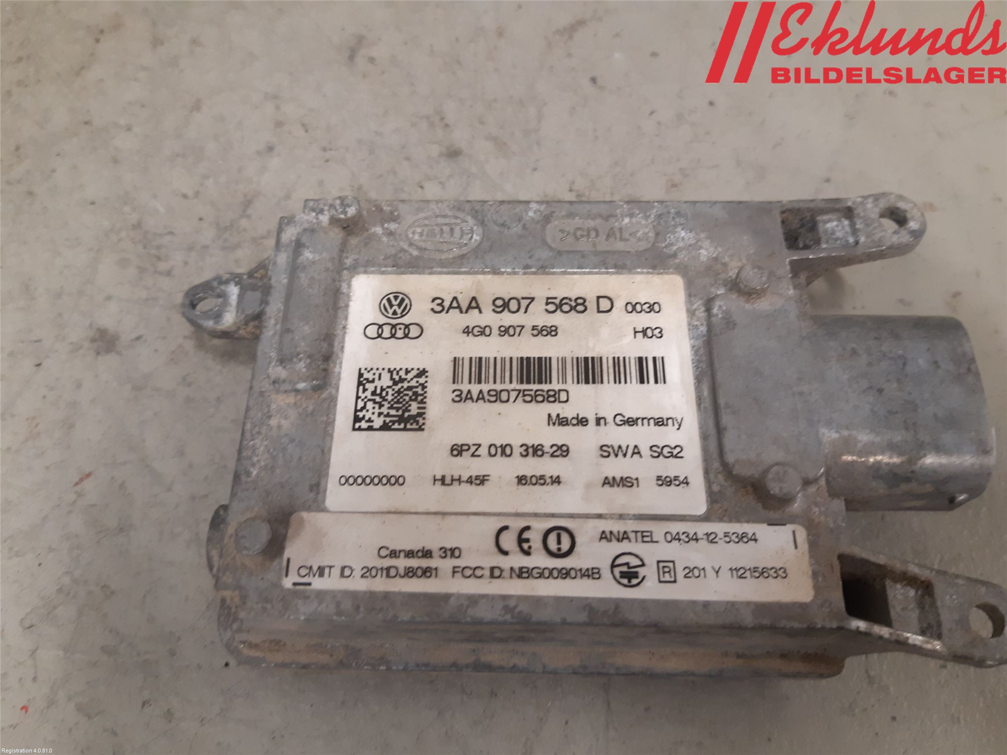 Volkswagen VW PASSAT 11-14 Sensor Adaptiv Farthållare