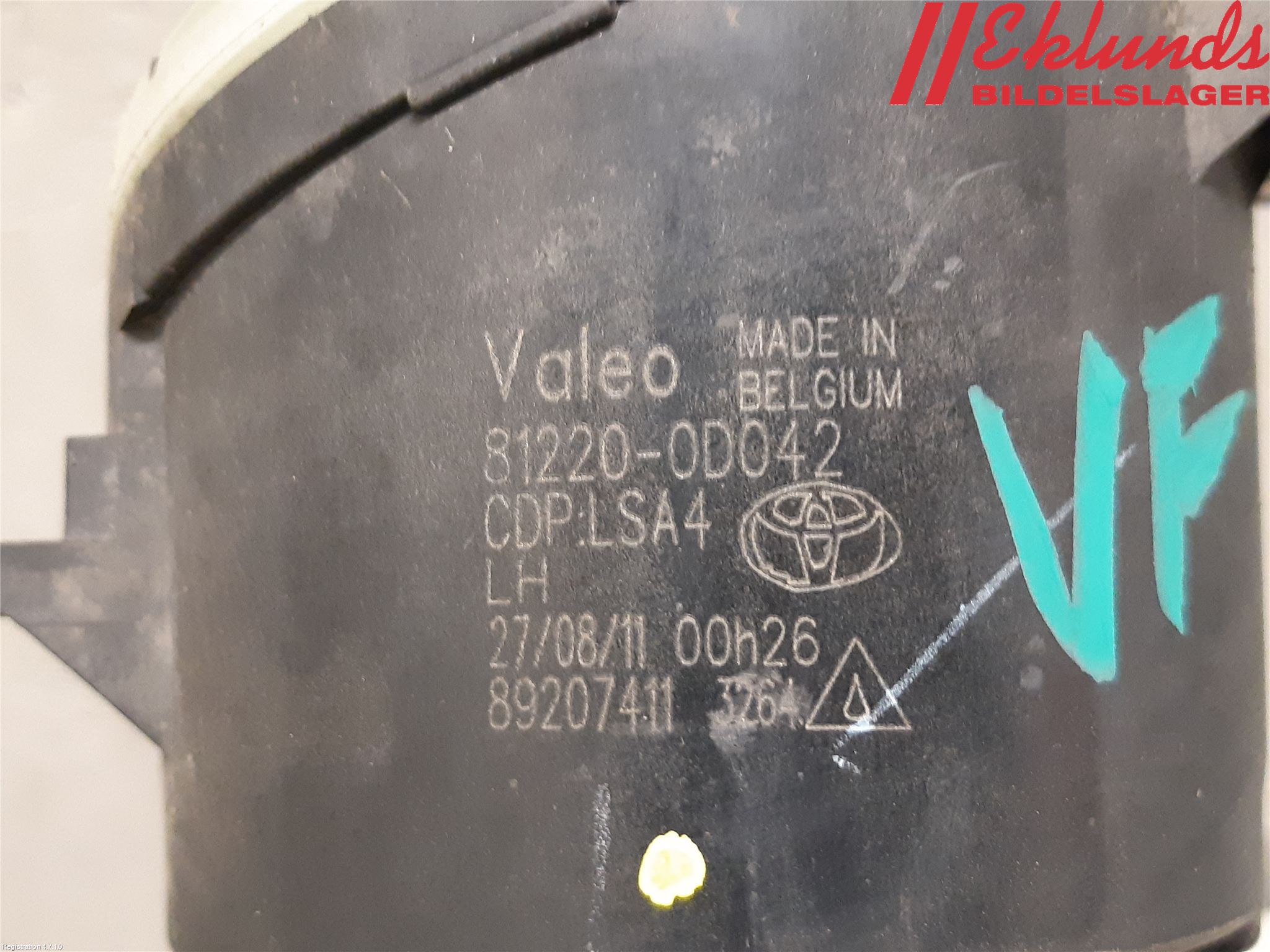 Toyota AVENSIS 09-15 Dimljus-Varselljus Fram