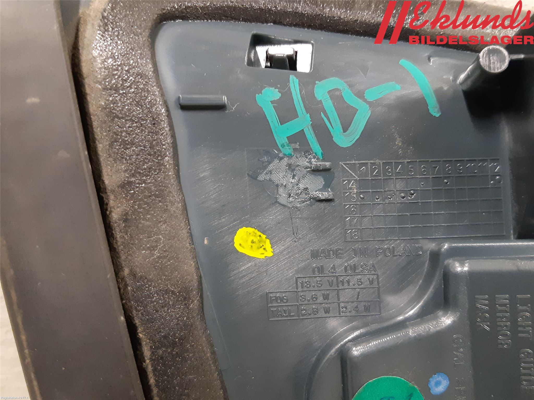 BMW 1 F20/F21 11-19 Bakljus Lucka Hö