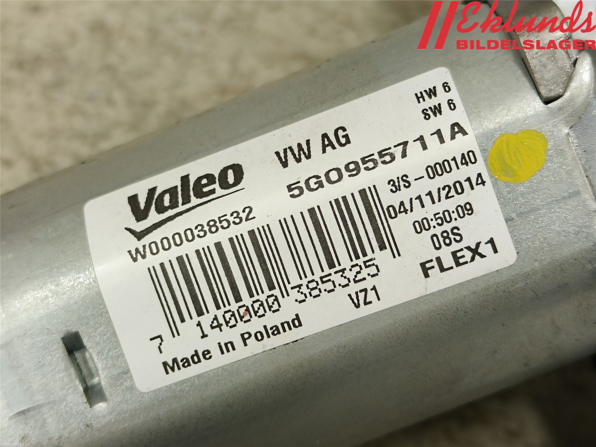 Volkswagen VW PASSAT 15-19 Torkarmotor Baklucka
