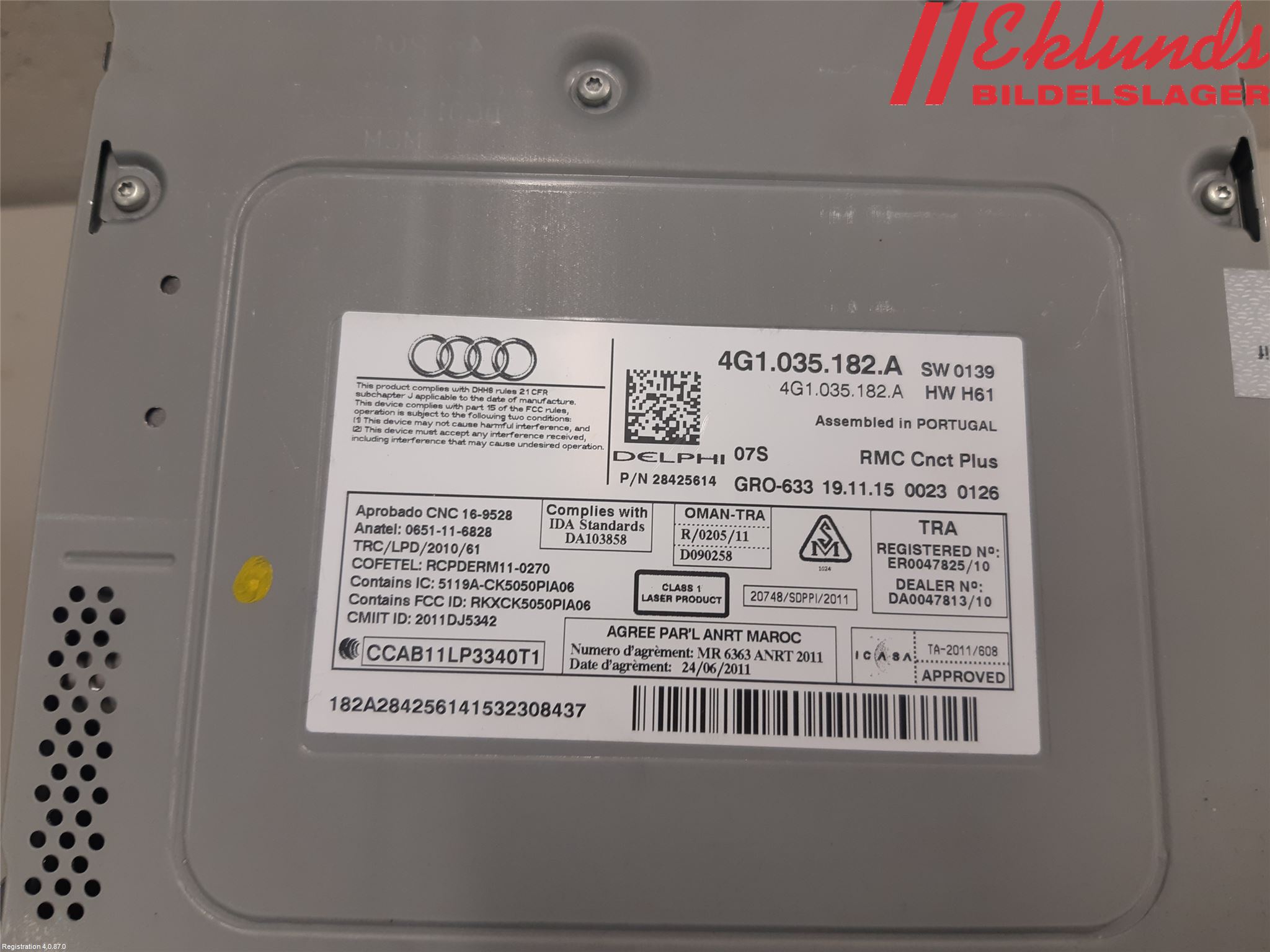 Audi A6/S6 4G 11-18 Cd Radio - Multimediapanel