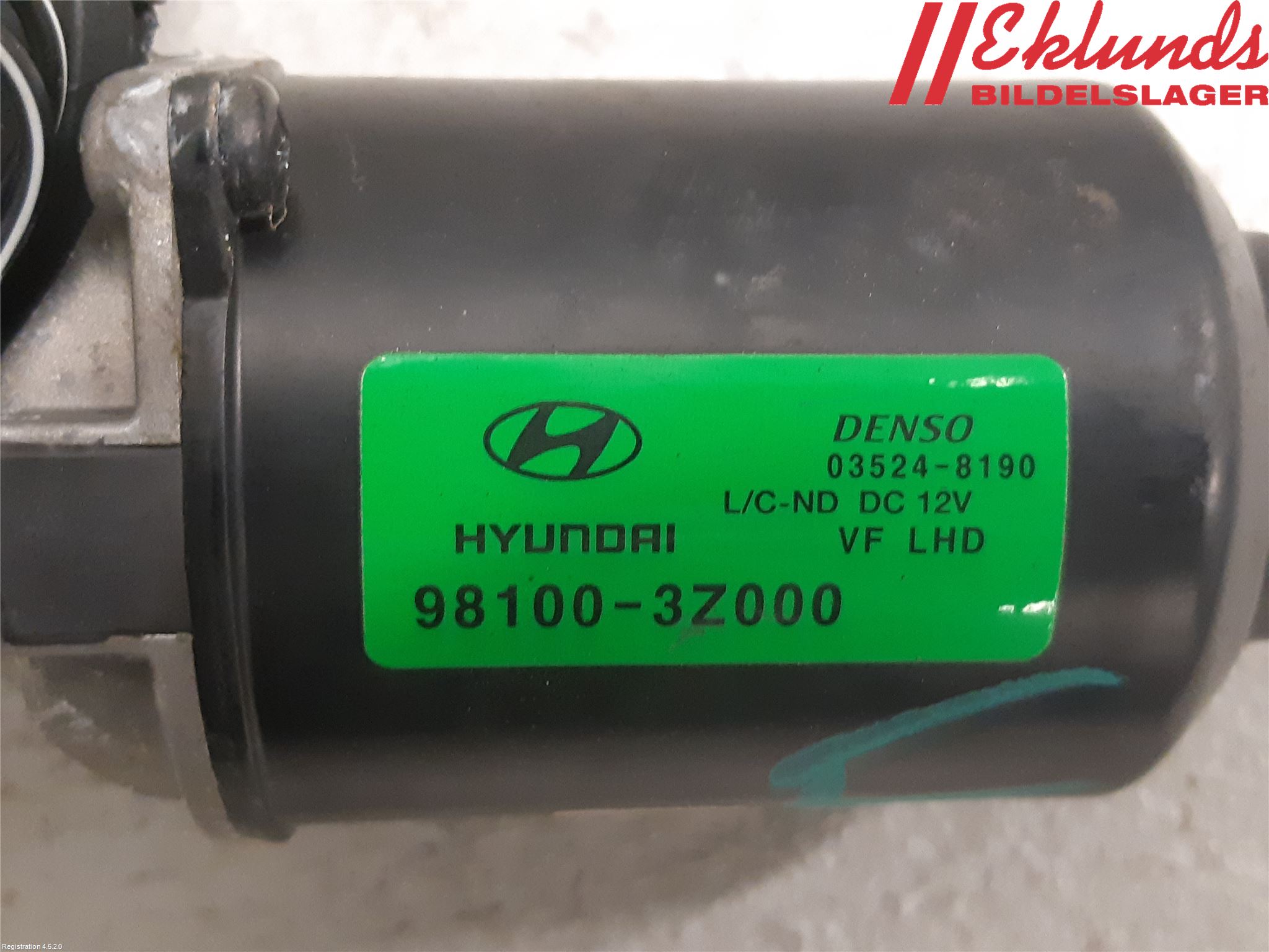Hyundai i40 16-18 Torkarmotor Vindruta