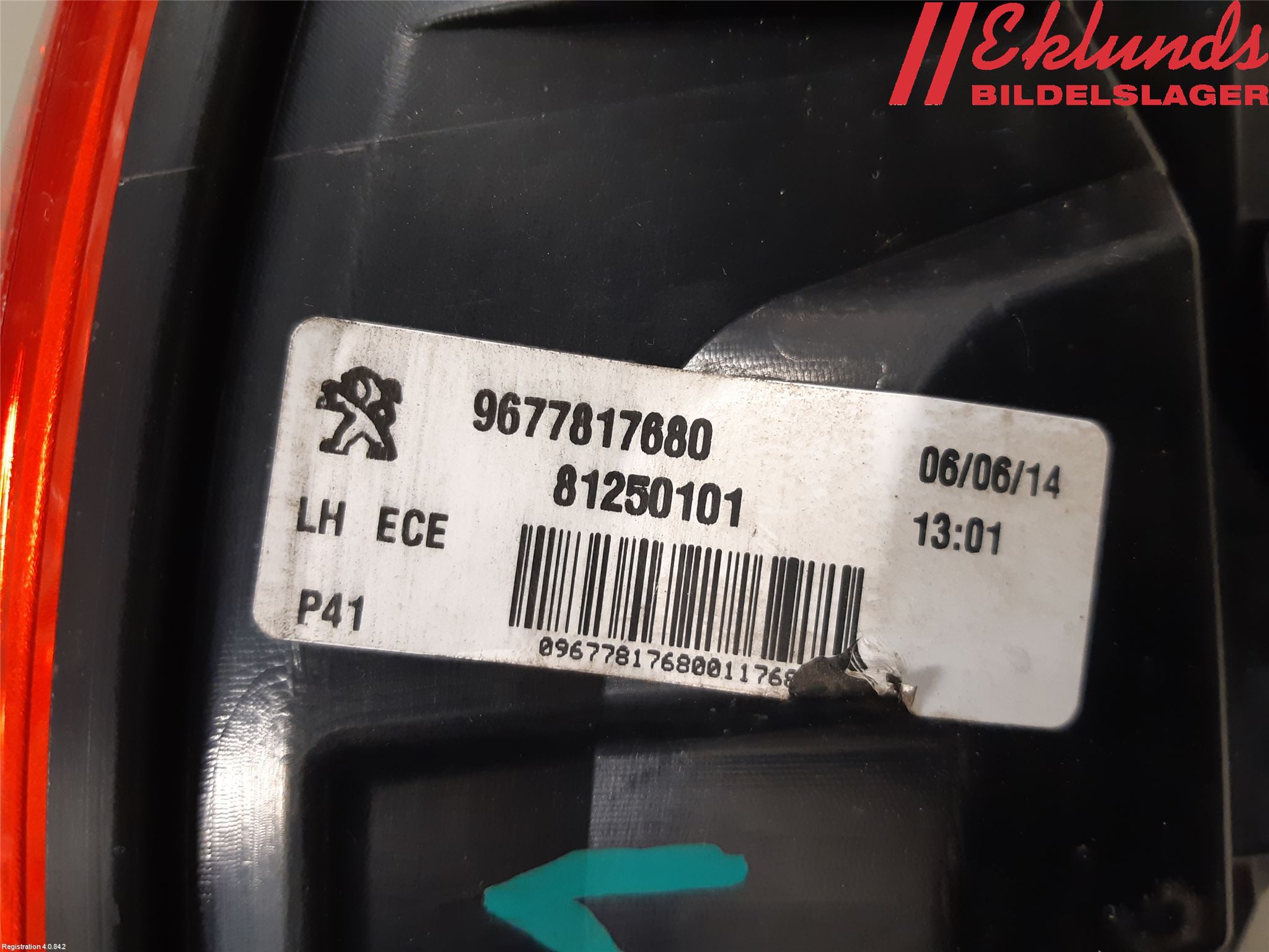 Peugeot 308 14-21 Bakljus Vänster