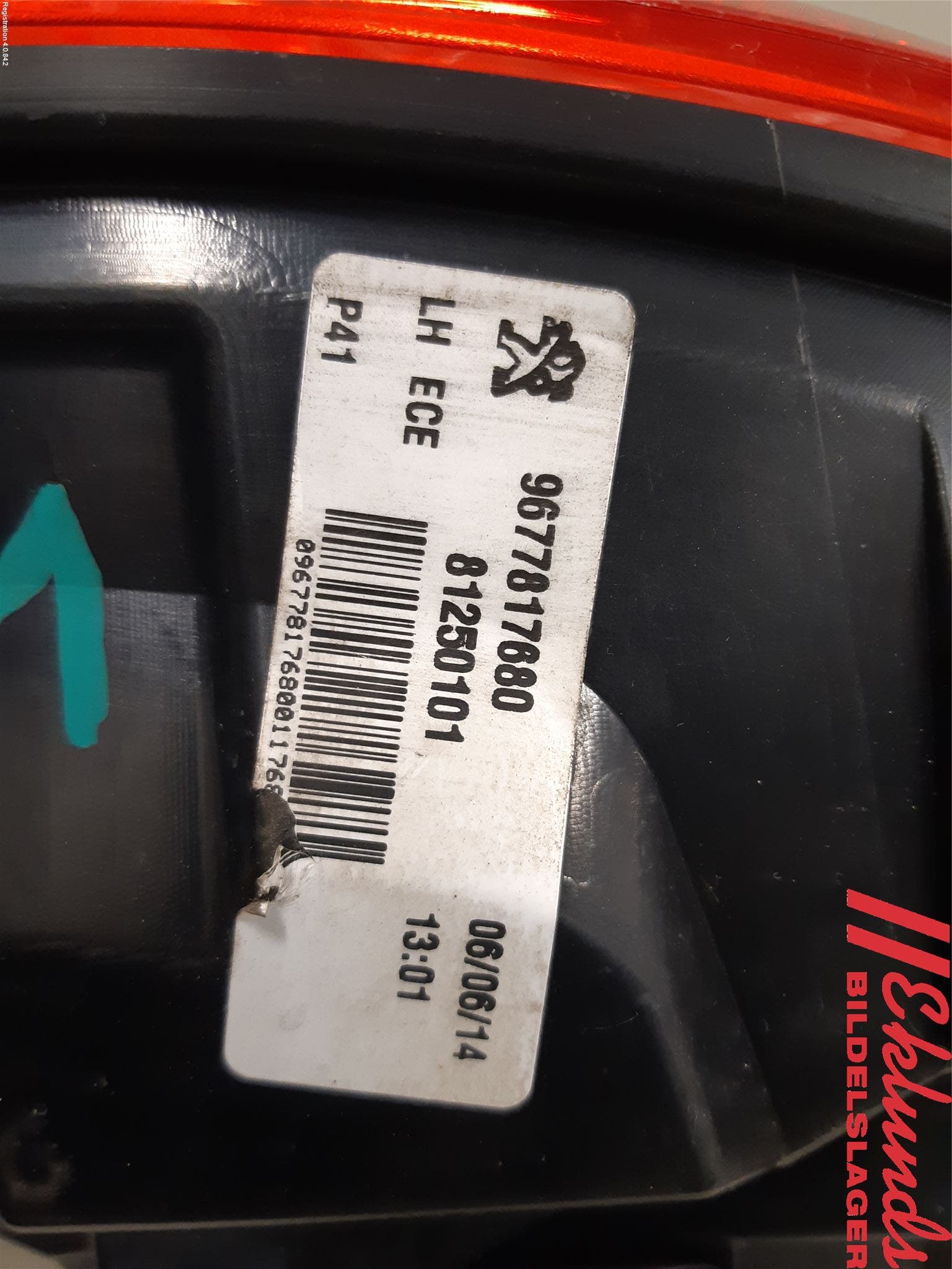 Peugeot 308 14-21 Bakljus Vänster