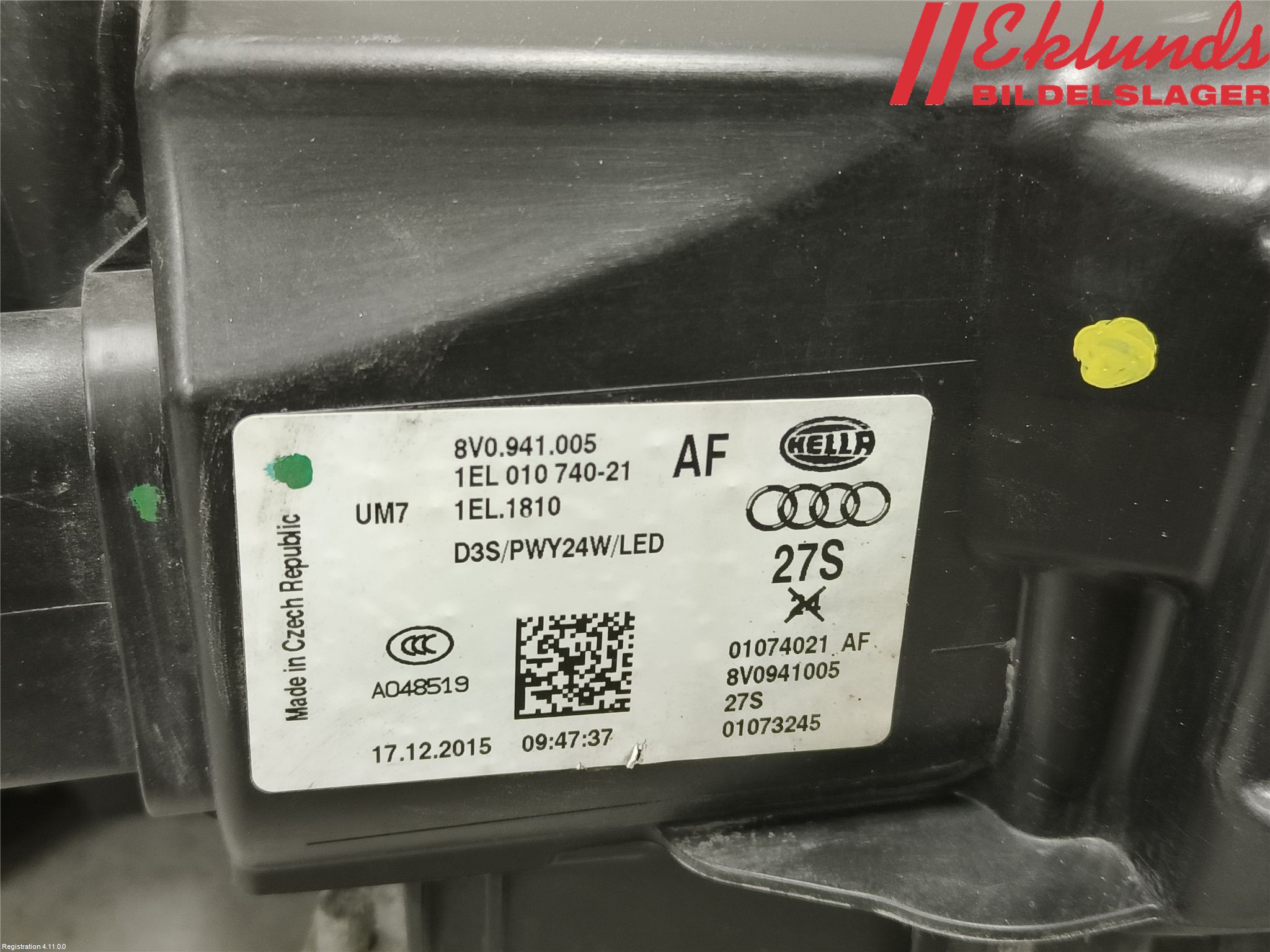 Audi A3/S3 8V 13-20 Strålkastare Vänster